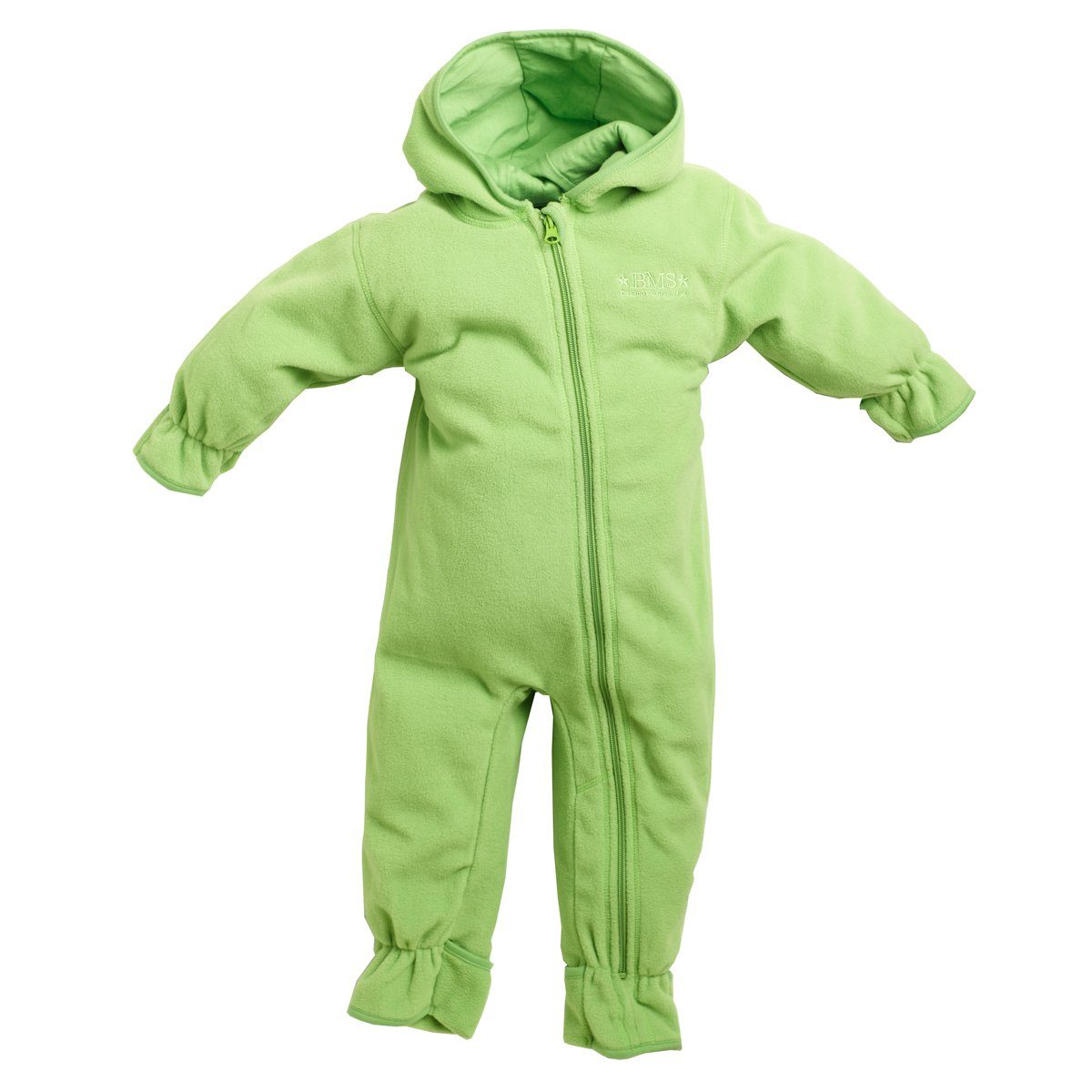 BMS Fleeceoverall Fleeceoverall für Kinder Klappbündchen limette mit