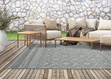 Outdoorteppich Calgary - robuster Outdoor Teppich, auch für Küche oder Esszimmer, the carpet, Rechteck, Außenbereich, Boho-Style, Vintage-Optik