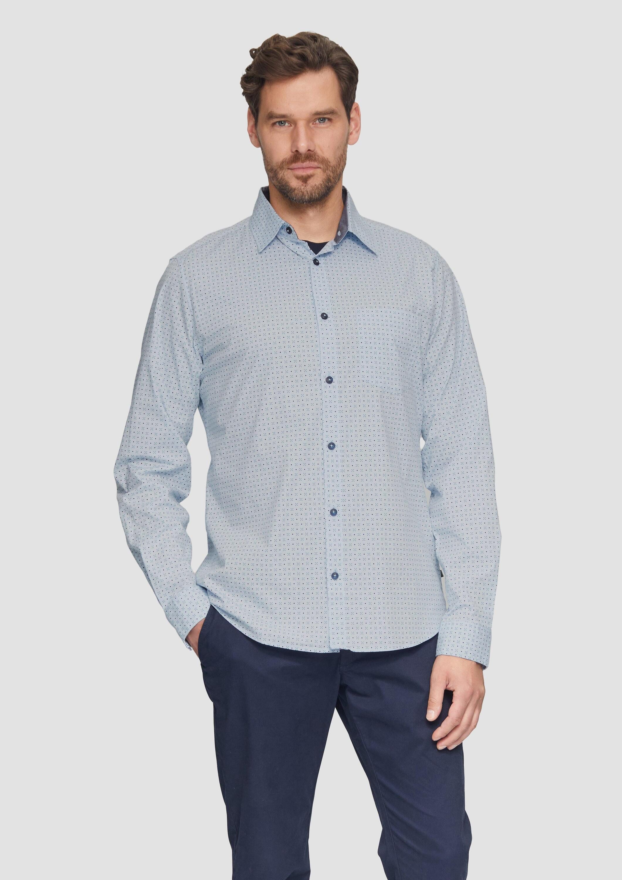 s.Oliver Langarmhemd Hemd Slim Fit: Gemustertes günstig online kaufen