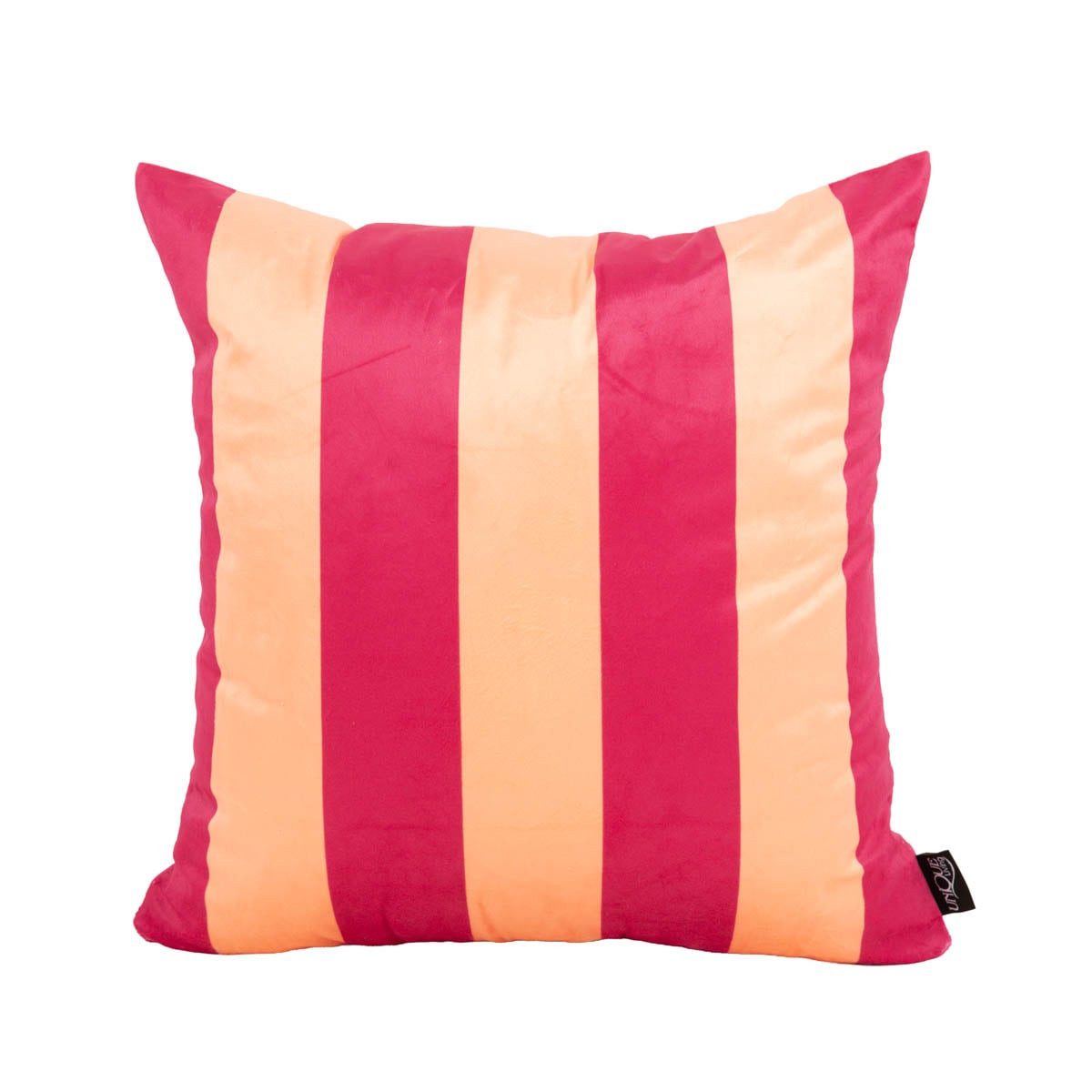 SCHÖNER LEBEN. Dekokissen Samtkissen Kissenhülle Streifen Peach Pink 45x45 cm