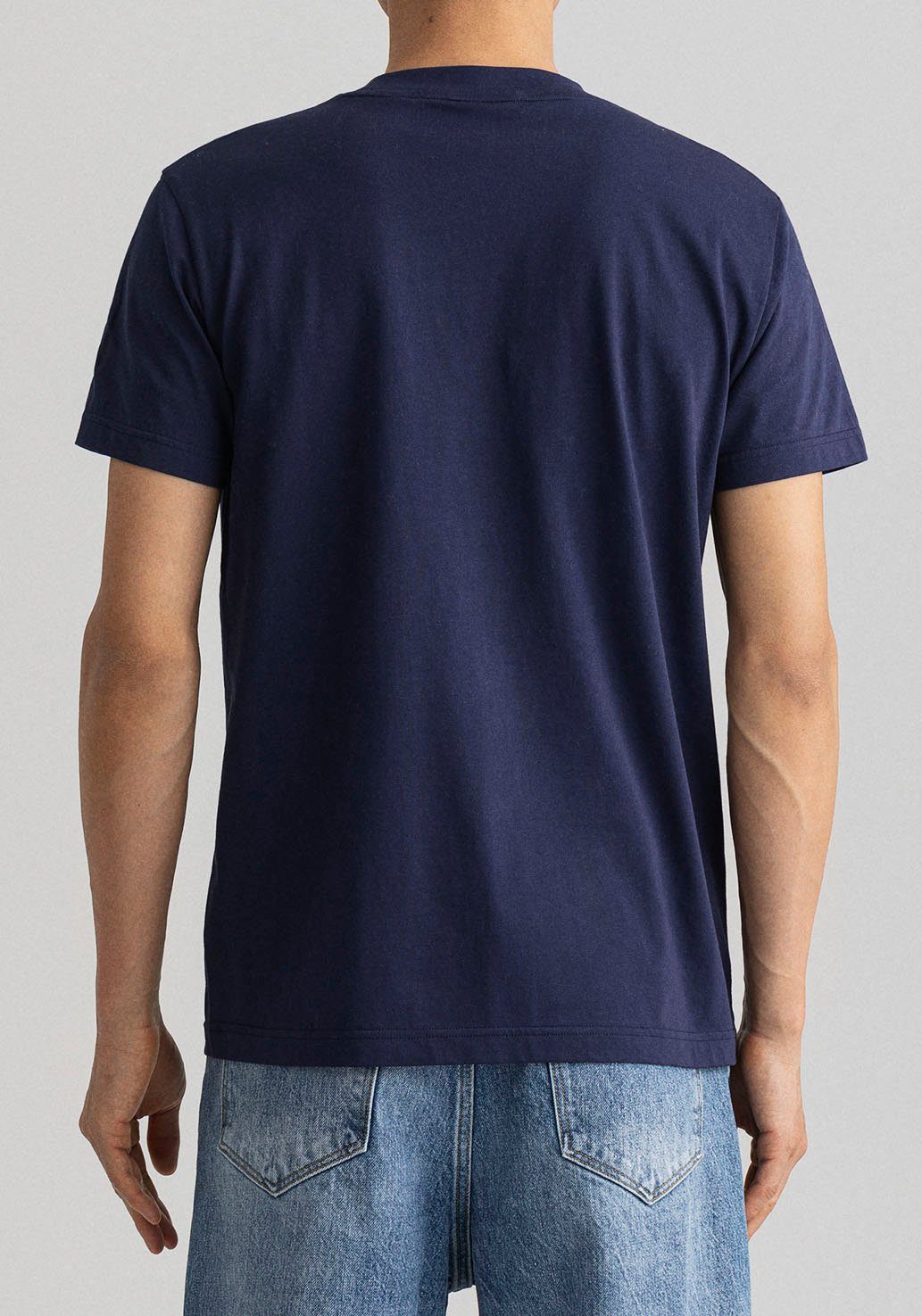 Gant D.1 blue der GANT PRIDE evening PIQUE Logostickerei auf mit Brust T-Shirt