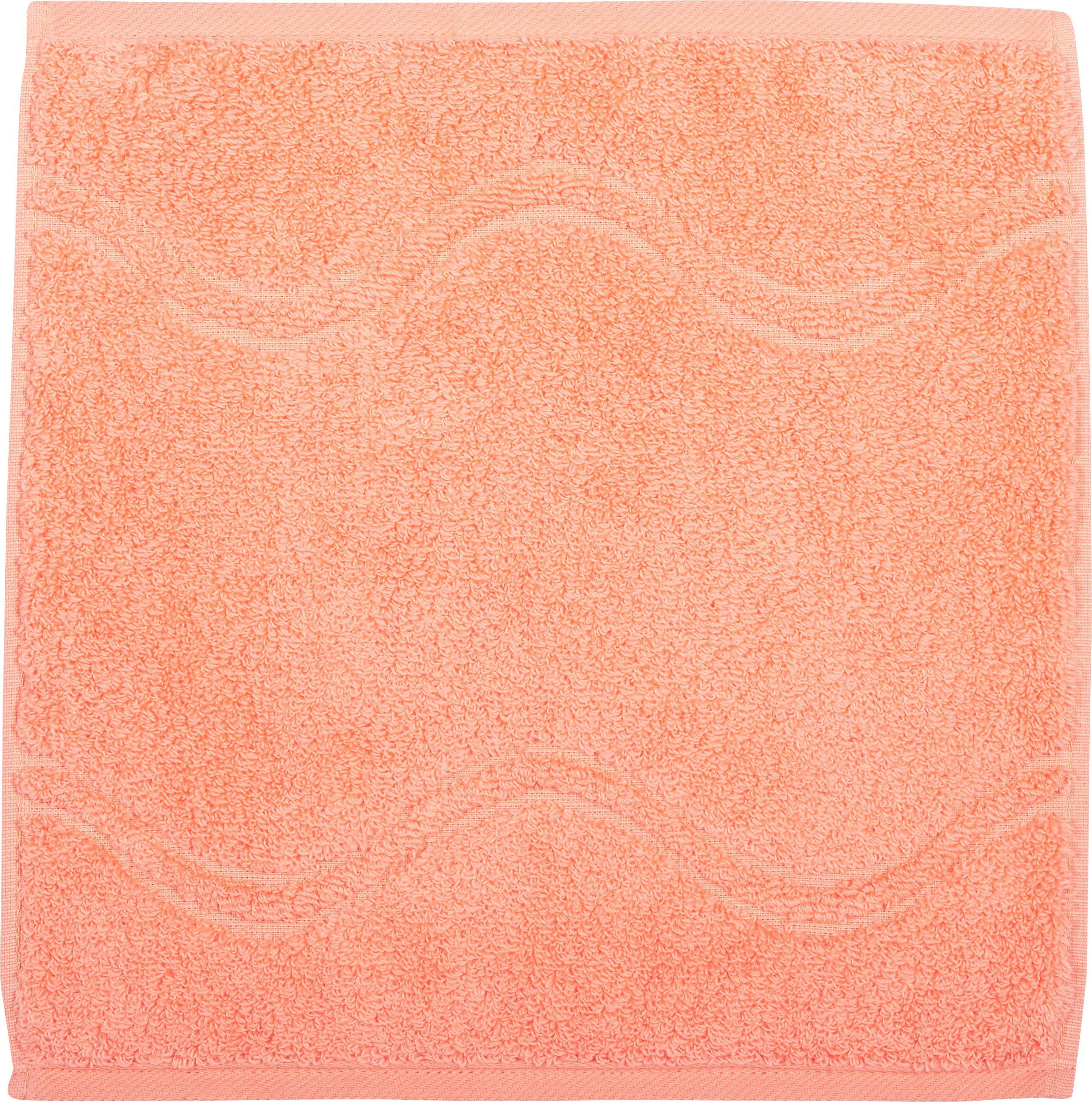 peach/pink Cashmere (6-tlg), Seiftuch ROSS mit feeling Wellen-Bordüre