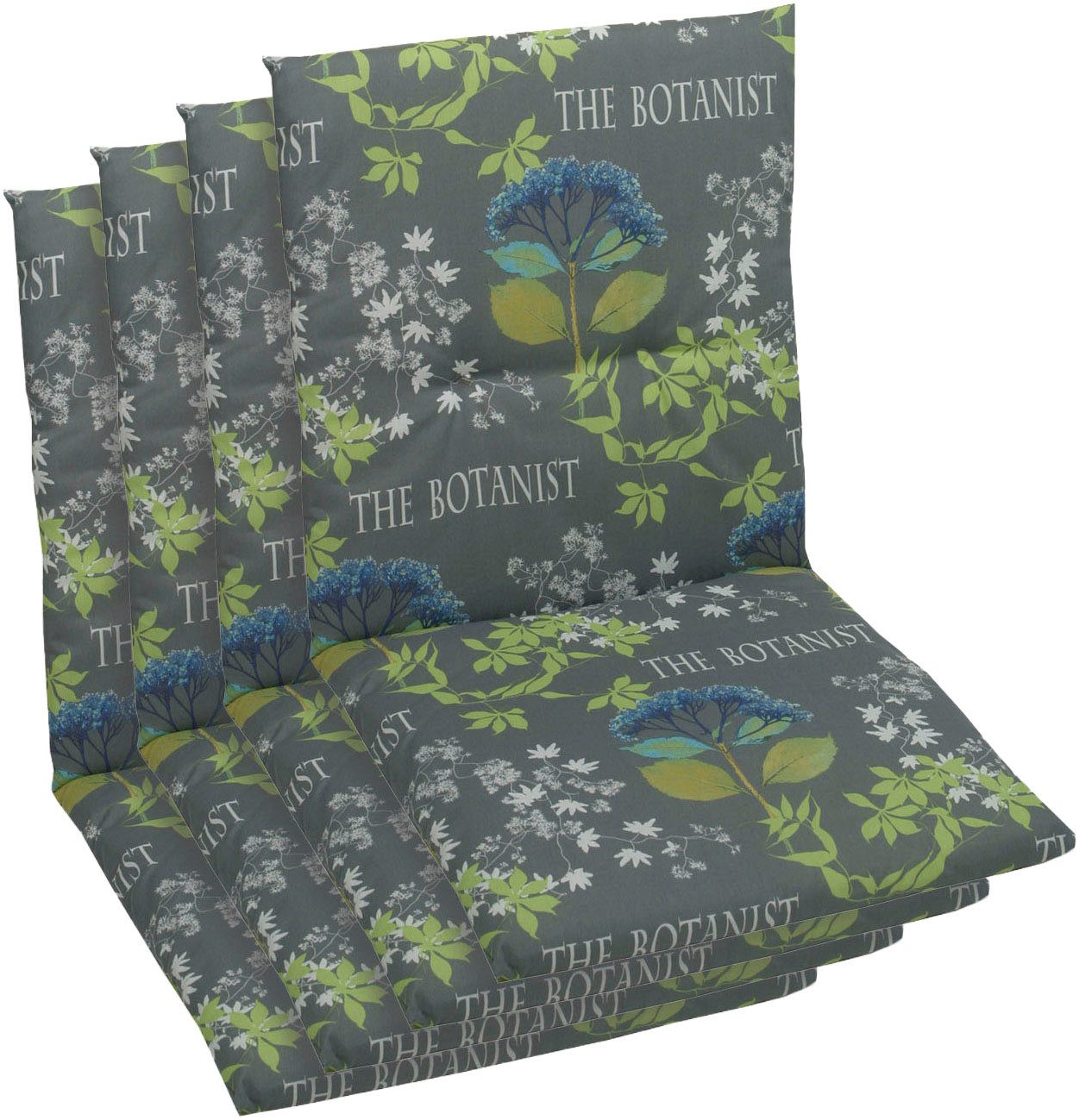 KONIFERA Sesselauflage, (Spar-Set, 4 St), The Botanist grau - Maße BxLxH ca günstig online kaufen