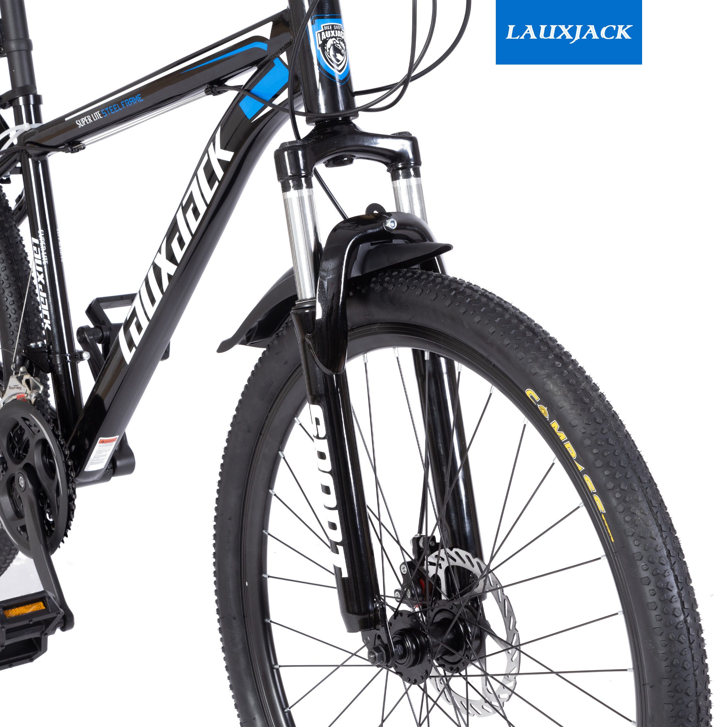 Lauxjack Mountain Bike AX4.0 in 26/28 inch, Shimano, 21-speed Shimano Tourney RD-TY300/200 derailleur, derailleur gears, (set), for men and women 150-185cm, white and blue, MTB for everyday use