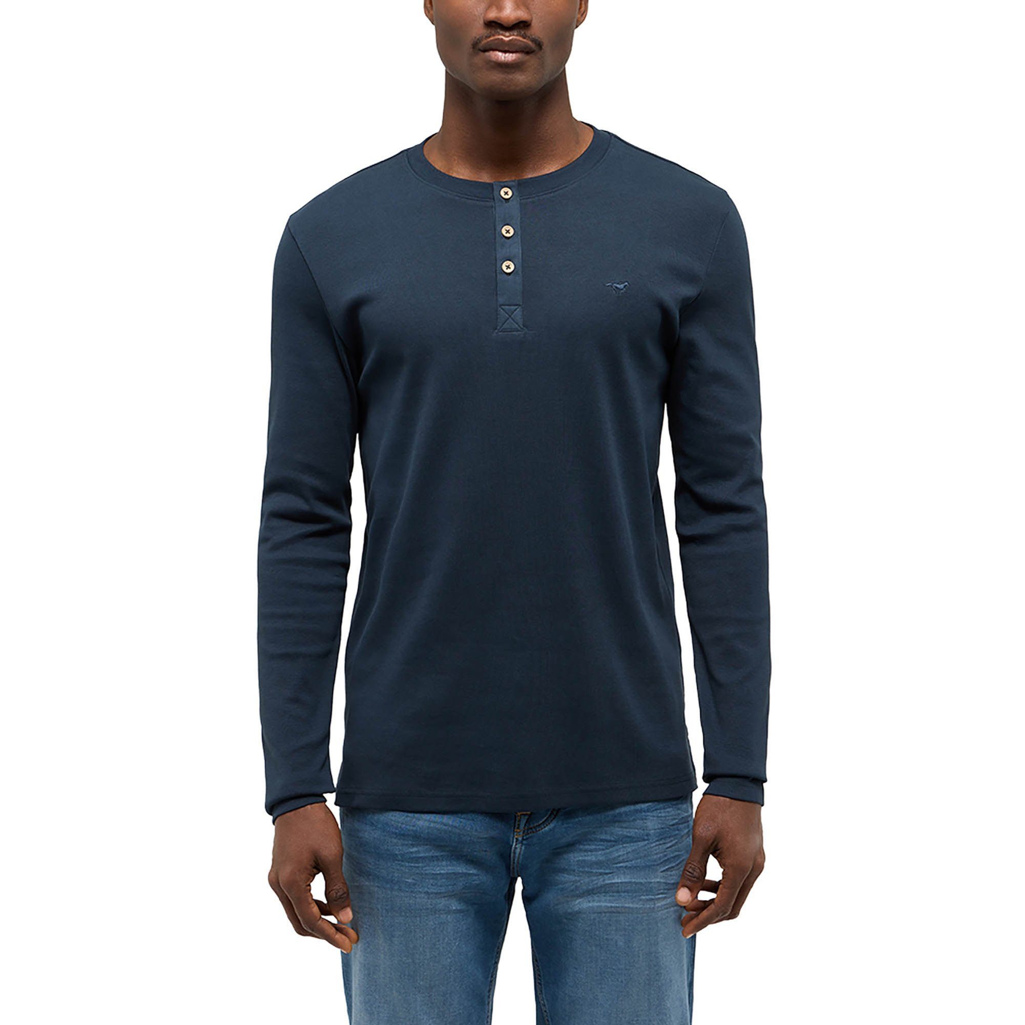 MUSTANG T-Shirt Herren Longsleeve 2er Pack Baumwolle (Packung, 2er Pack)