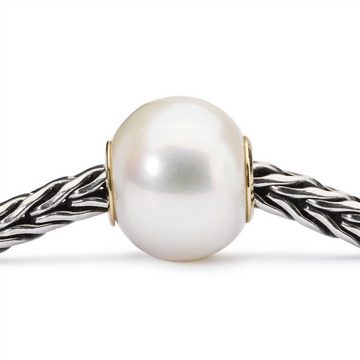 Trollbeads Bead Weiße Perle mit Gold, TAGBE-00086