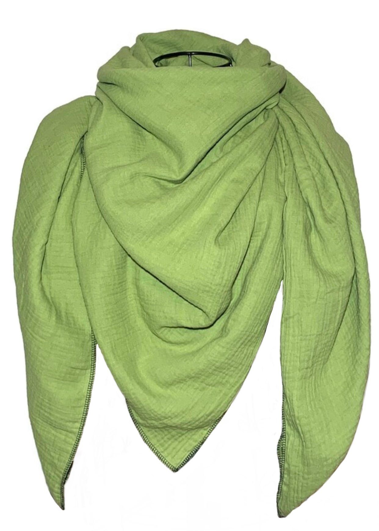 nadycat Modetuch XXL Musselintuch Kinder / Damen XXL, UNI green, (1-St), handgefertigt aus der Lausitz