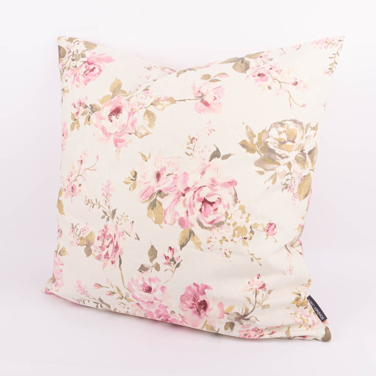SCHÖNER LEBEN. Dekokissen Kissenhülle Classic Painted Rose ecru rosa div. Größen, made in Germany,handmade,pflegeleicht