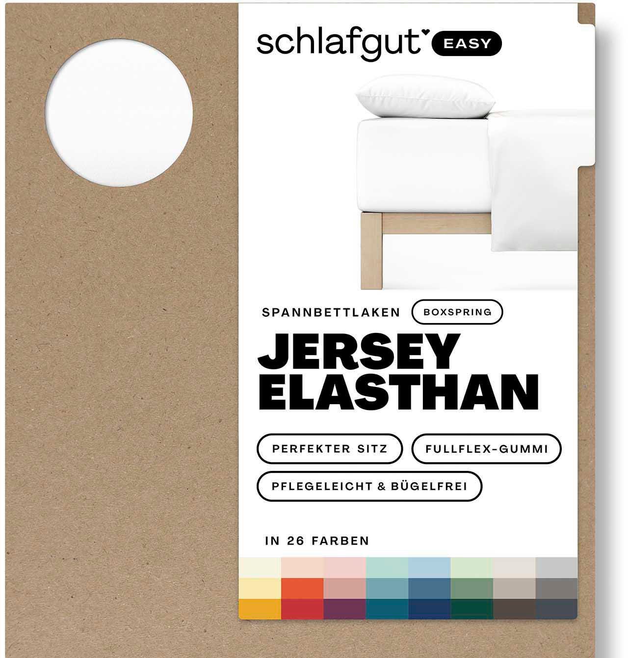 Schlafgut Spannbettlaken EASY Jersey Elasthan Boxspring, Jersey, Gummizug: rundum, (1 Stück), MADE IN GREEN by OEKO-TEX® – Bild 2 von 5