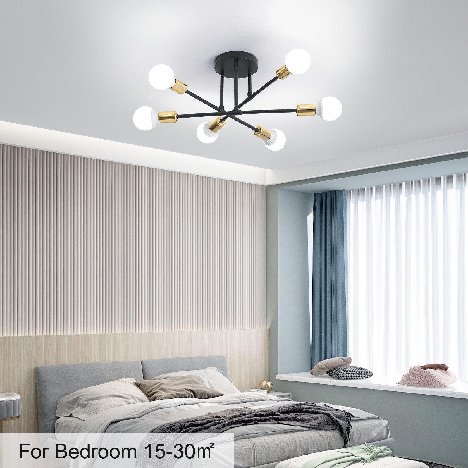 Goeco LED Deckenleuchte Goldene dekorative Lampe, E27 Lampenfassung, für Wo günstig online kaufen