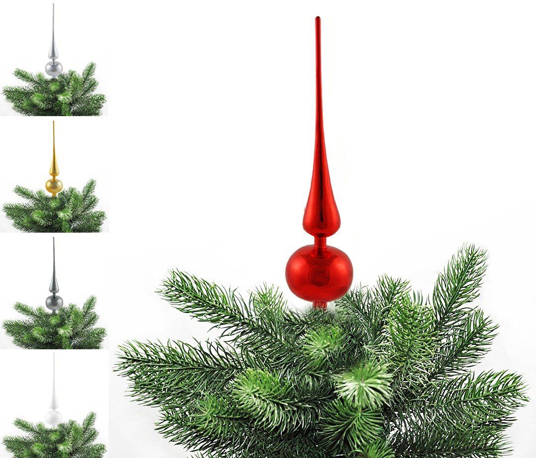 schöner Spitze 28cm Ø 6cm in JACK Kunststoff Kunststoff Höhe Optik JACK Christbaumspitze Weihnachtsbaum, Rot bruchsicherer Christbaumspitze