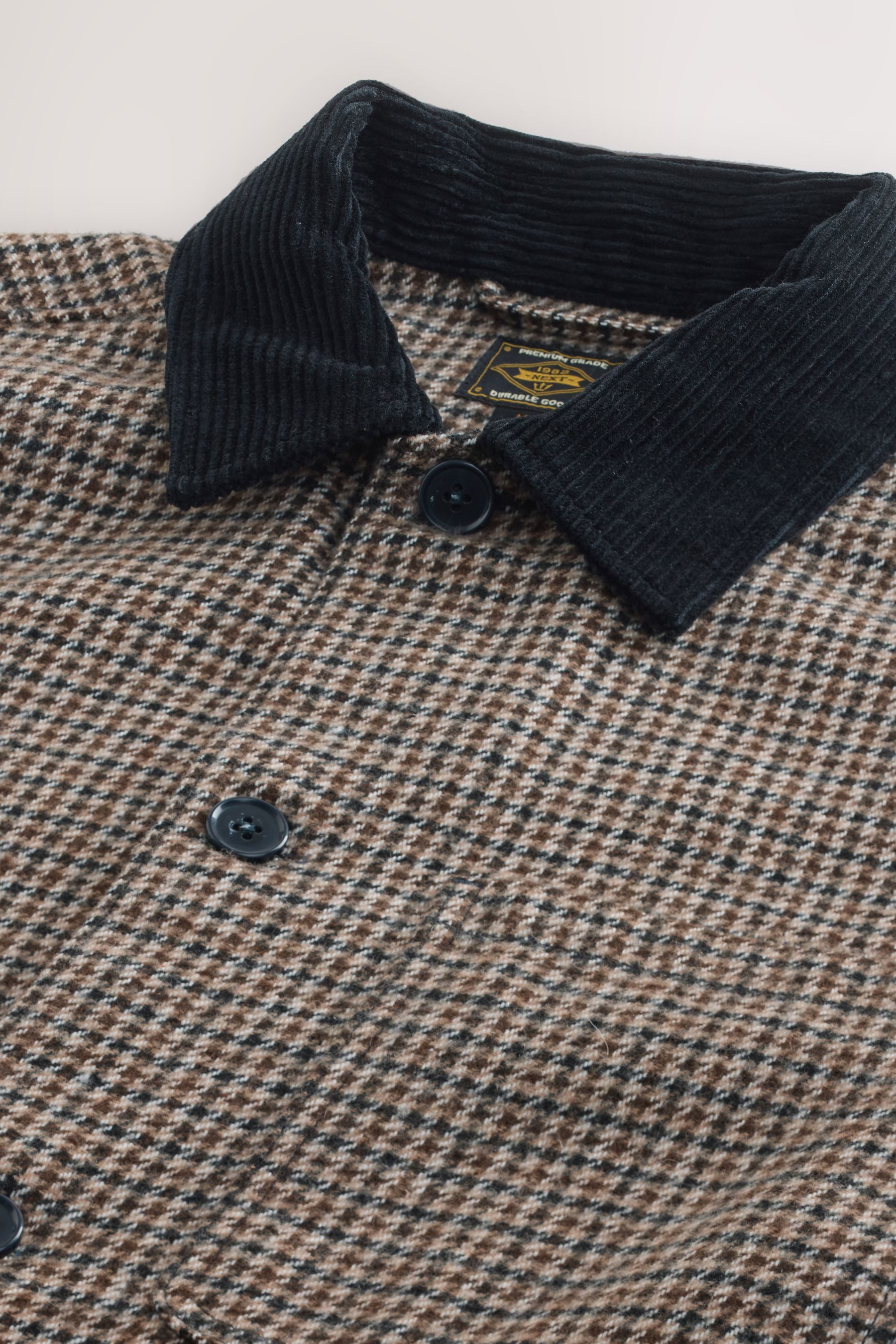 Next Hemdjacke Hemdjacke mit Cordkragen und Karomuster (1-St) günstig online kaufen