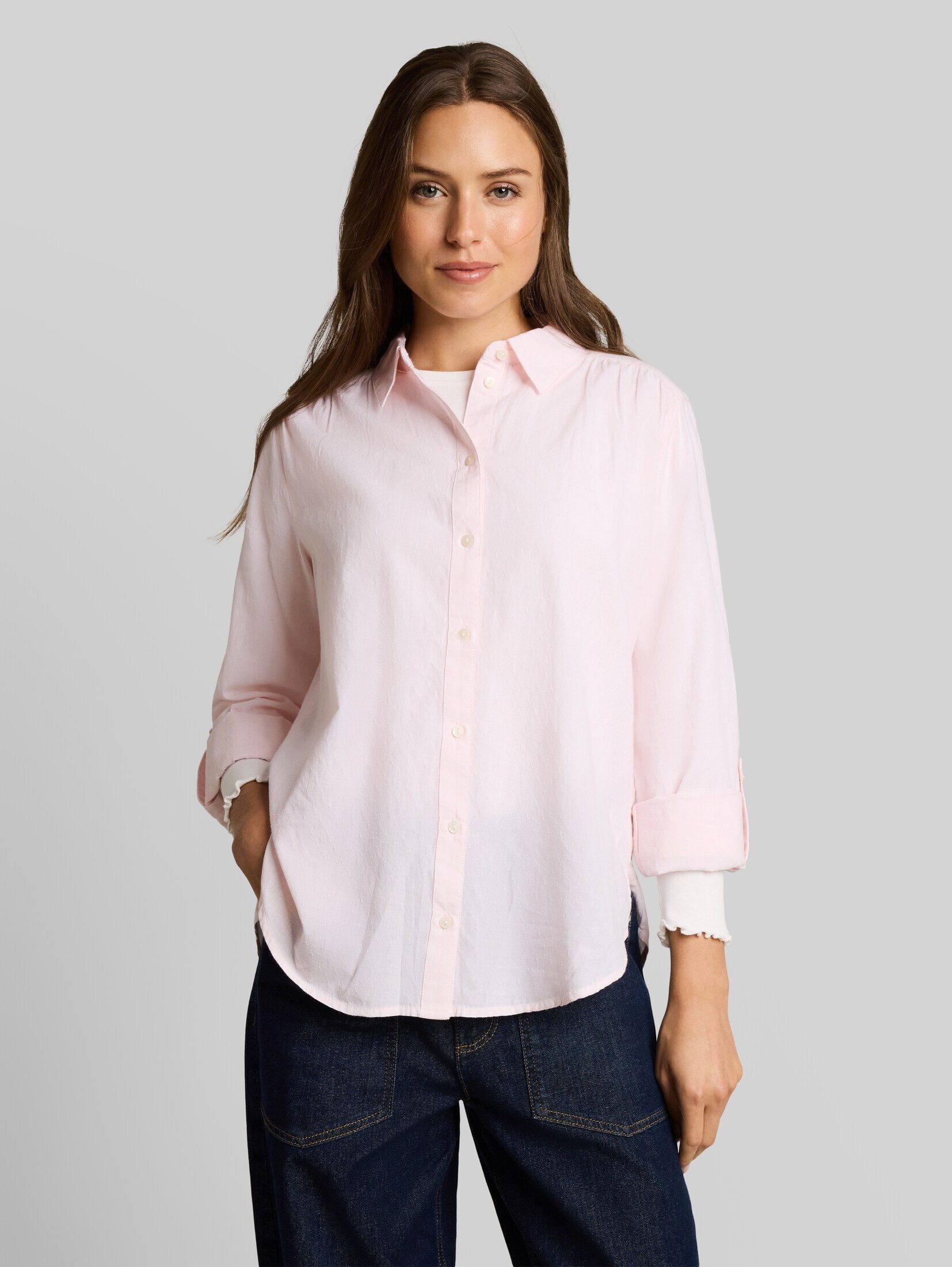 TOM TAILOR Langarmbluse Blusen & Shirts Hemdbluse mit Turn-up-Funktion