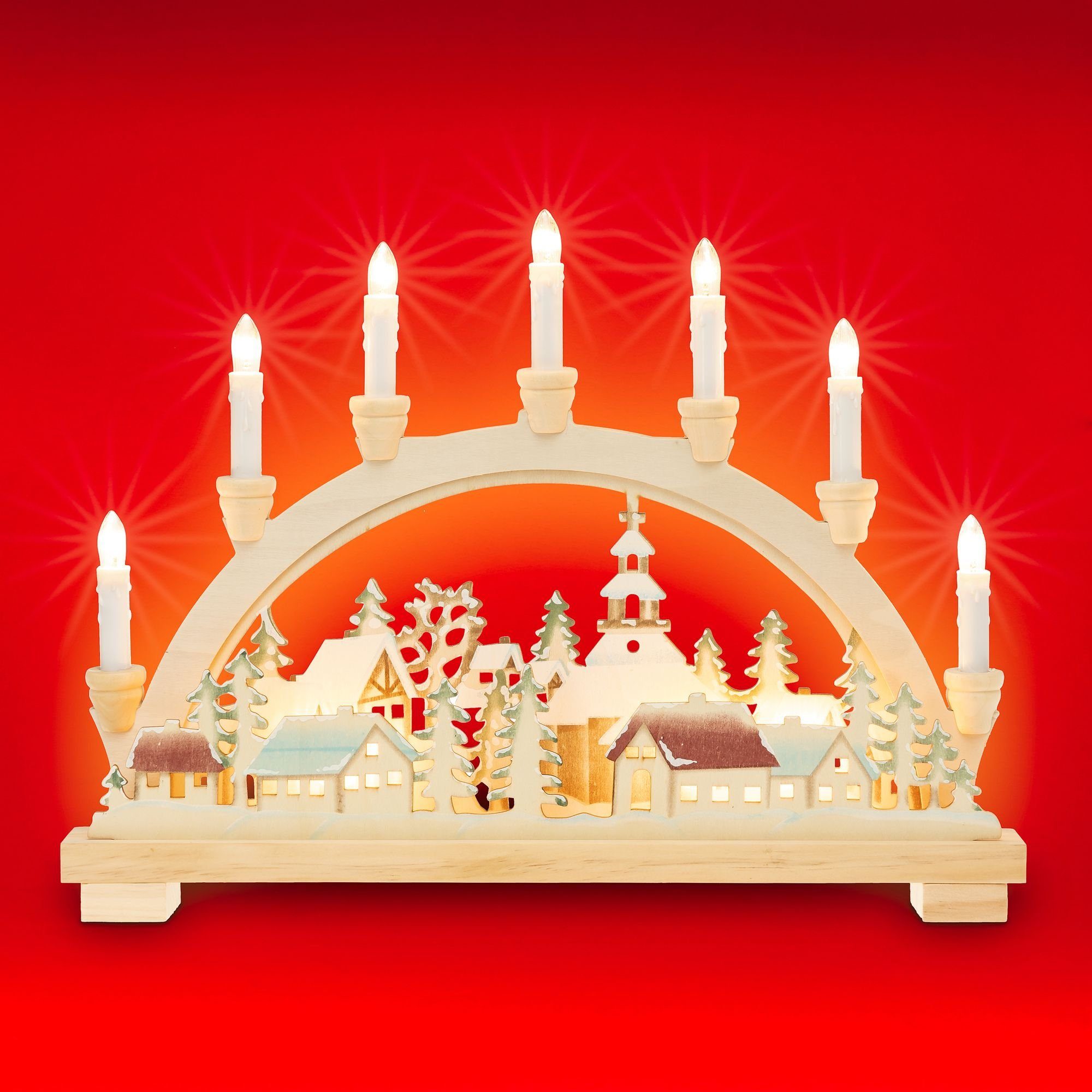 SIKORA Schwibbogen LB11 liebevoll colorierter LED Lichterbogen Motiv WINTER günstig online kaufen