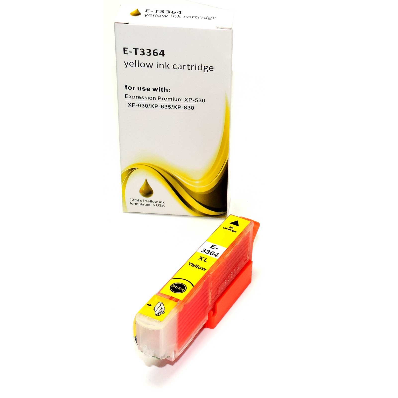 D&C Kompatibel Epson Orange, T3364, 33XL, C13T33644010 Gelb Tintenpatrone