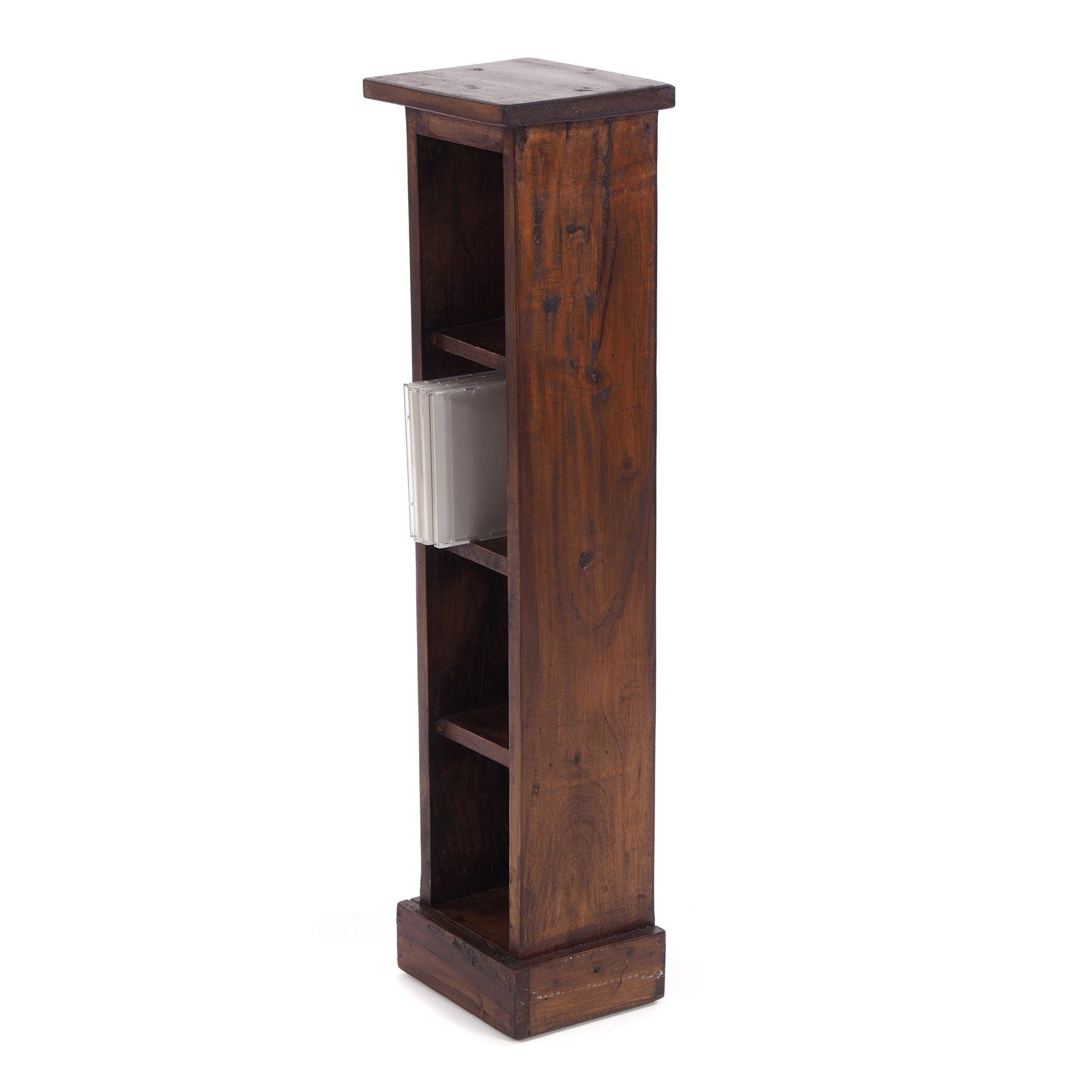 mit DESIGN Fächern DELIGHTS TOWER", CD 4 CD hellbraun 02 Holzregal, REGAL CD-Regal Rack 76cm(H), HOLZ "CD