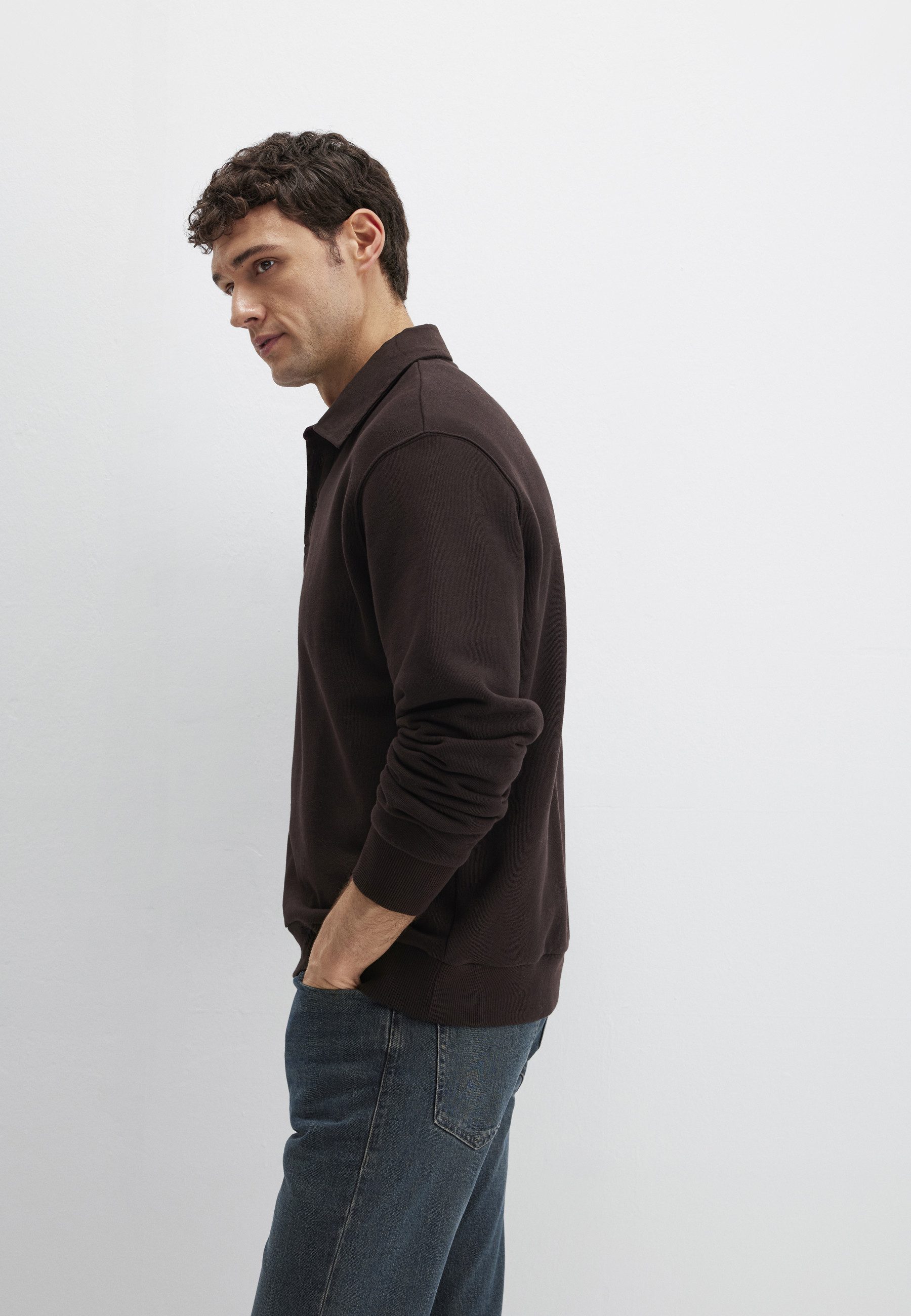 Mavi Polokragenpullover HALF BUTTONED SWEATSHIRT Premium Polo-Sweatshirt günstig online kaufen