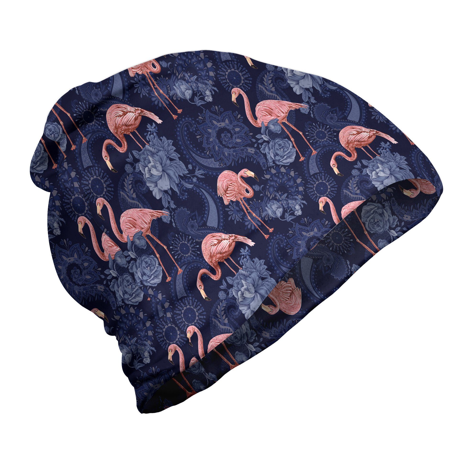 Abakuhaus Beanie Wandern im Freien Flamingo Exotische Blumen Jacobean