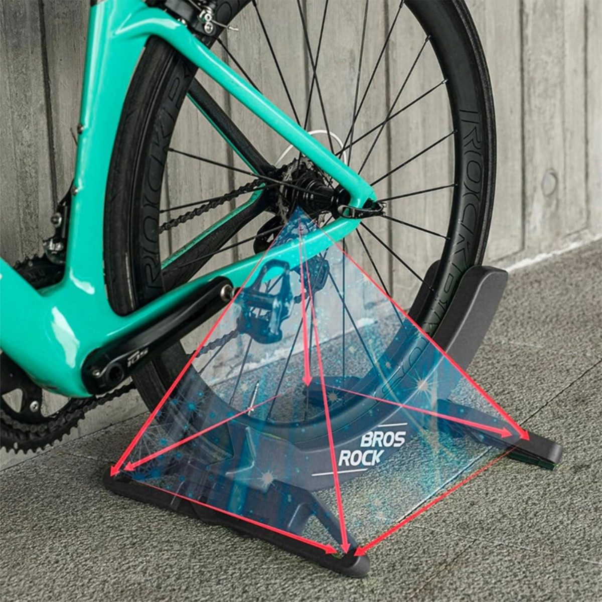 ROCKBROS Fahrradständer 27210013001 (Einzelartikel), Platzsparender Fahrradhalter mit verstellbarer Aufnahme – Bild 5 von 5