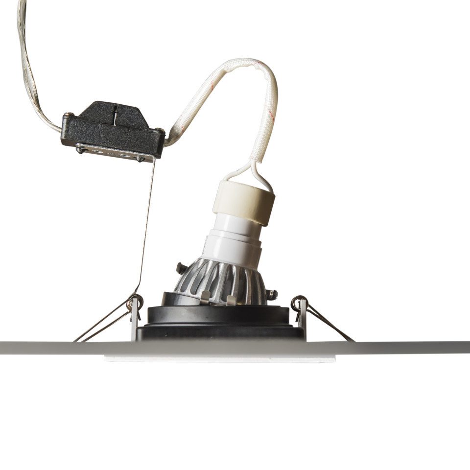 Qazqa LED Einbaustrahler 44819, ohne Leuchtmittel, Warmweiß, QAZQA Downlight, gu10, Weiß, Stahl, Modern