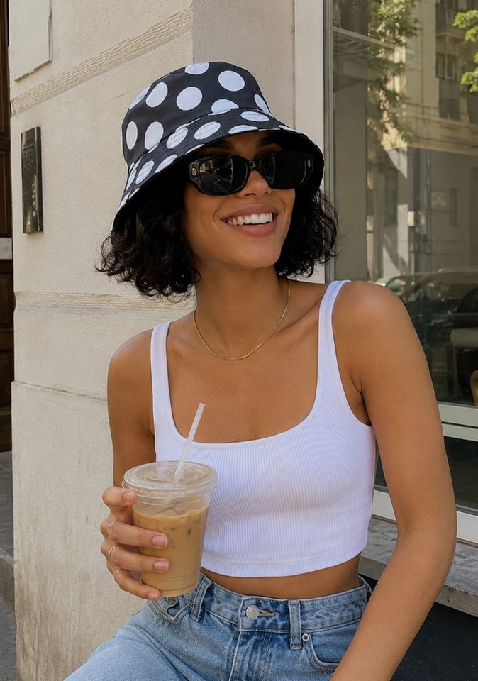 Ella Jonte Sonnenhut Bucket Hat mit Polka Dots – Stylischer Wendehut für Sommer & Urlaub