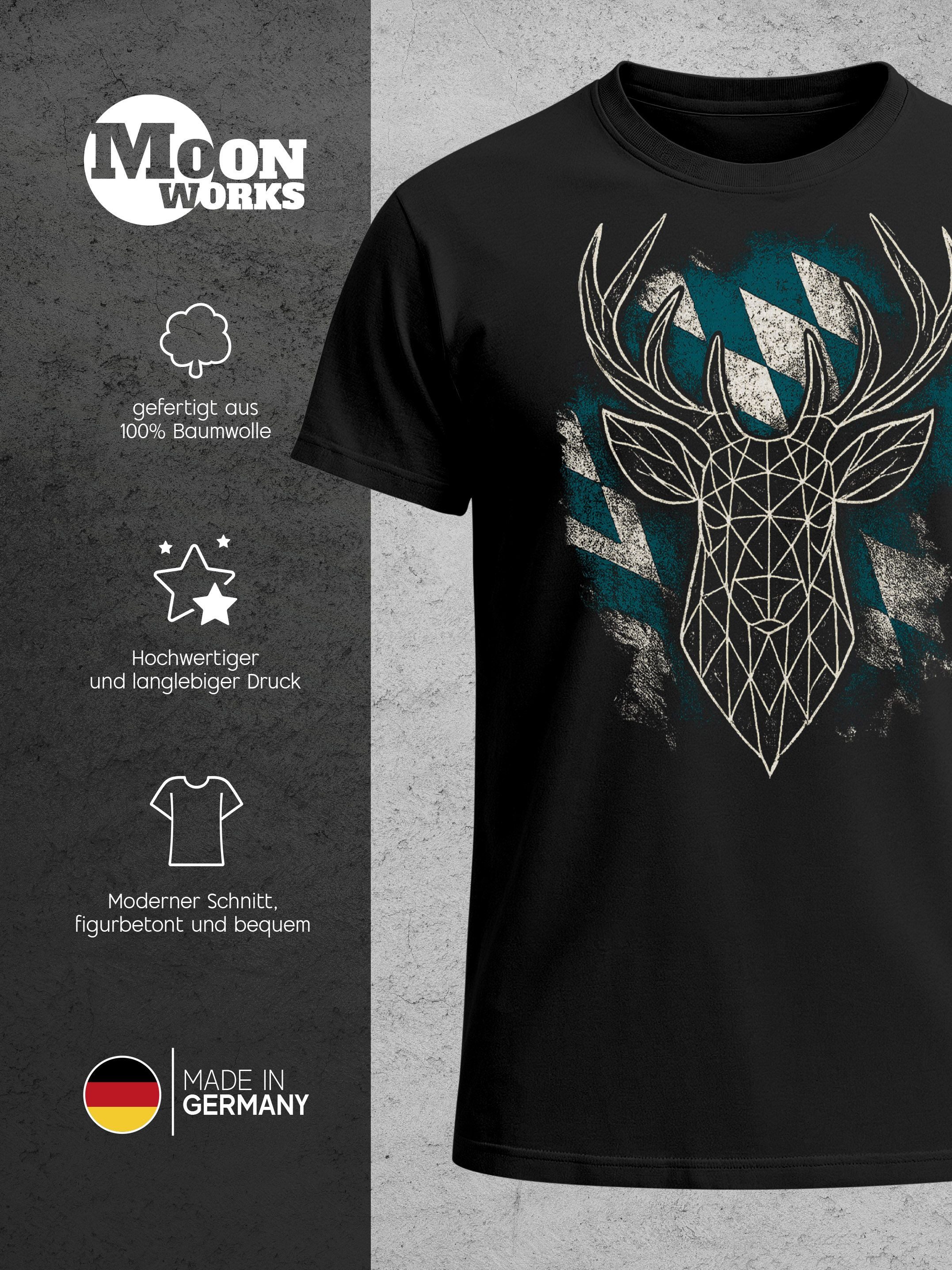 MoonWorks Print-Shirt Herren T-Shirt für das Oktoberfest Bayerisches Original Fun-Shirt mit Print