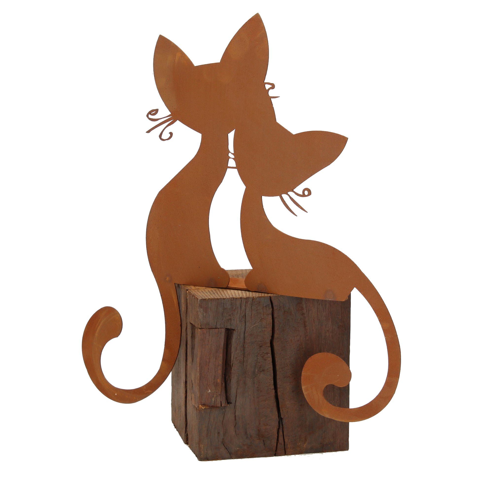 Skulptur Edelrost Katzenpaar Kantenhocker, 5-0160 (1 St)