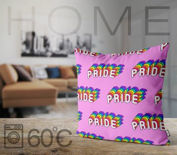 Kissenbezug, VOID (1 Stück), Pride Pattern Rainbow Schriftzug Muster Comic Gay pride flag parade c
