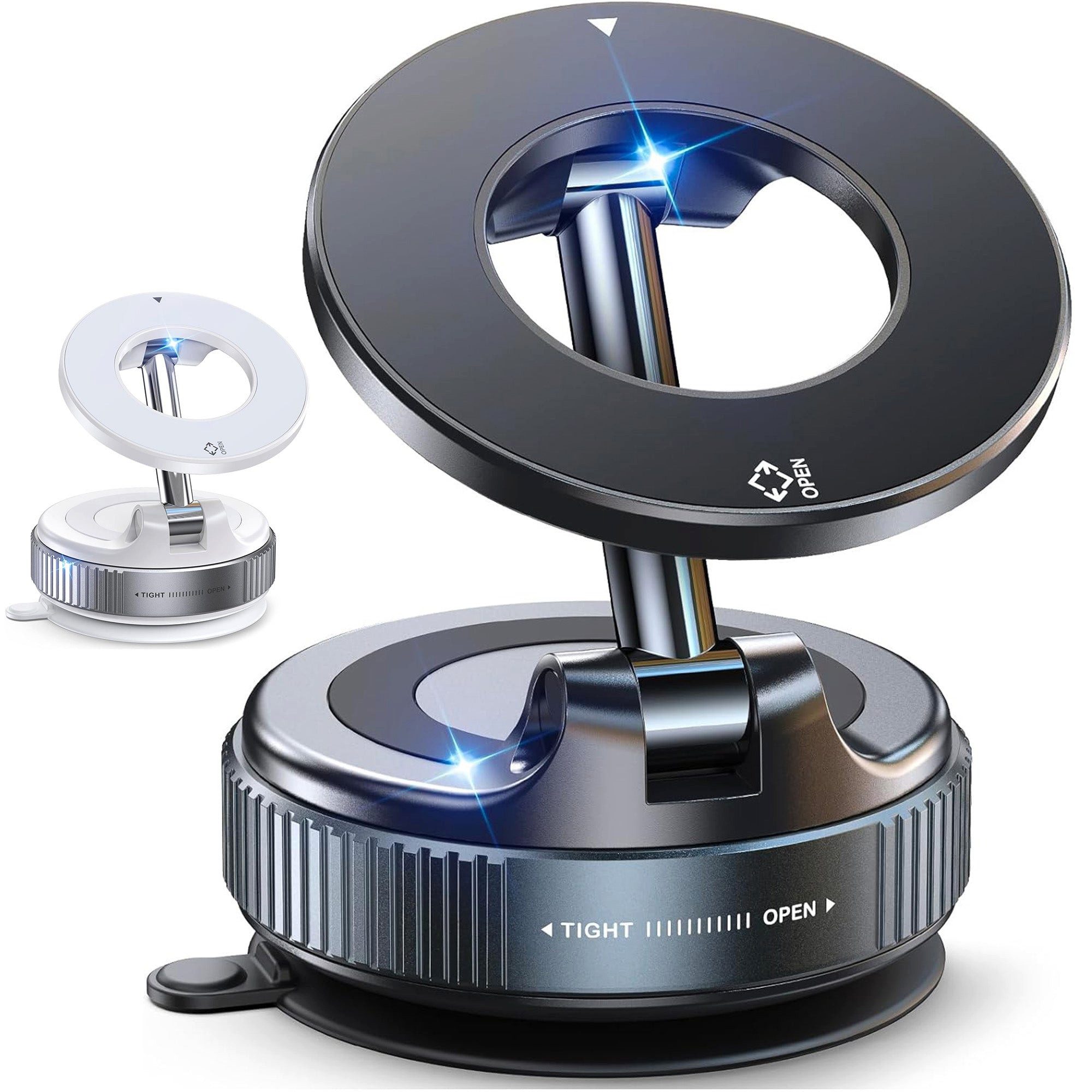 GreenHec Smartphone-Halterung Handyhalterung Auto Vakuum Saugnapf MagSafe 360° faltbar Magnet, (bis 7 Zoll, Spar-Set, Handyhalterung mit Vakuum-Saugnapf, Autohandyhalterung MagSafe Handyhalter Vakuum Phone Mount Car Mount)