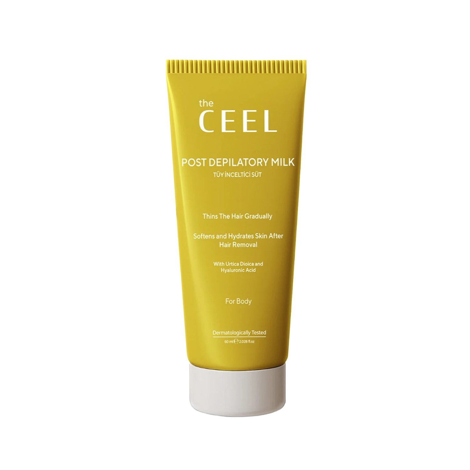 THE CEEL Körpercreme Körpercreme – Haarverfeinernde und feuchtigkeitsspendende Creme 60 ml, Milch, Mit Brennnessel- und Hyaluronsäure-Extrakt