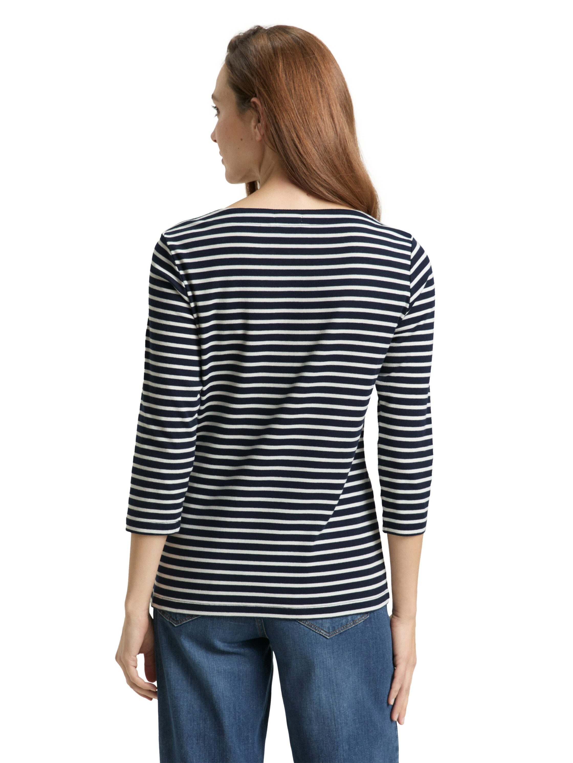 TOM TAILOR 3/4-Arm-Shirt Regular im Streifen-Design