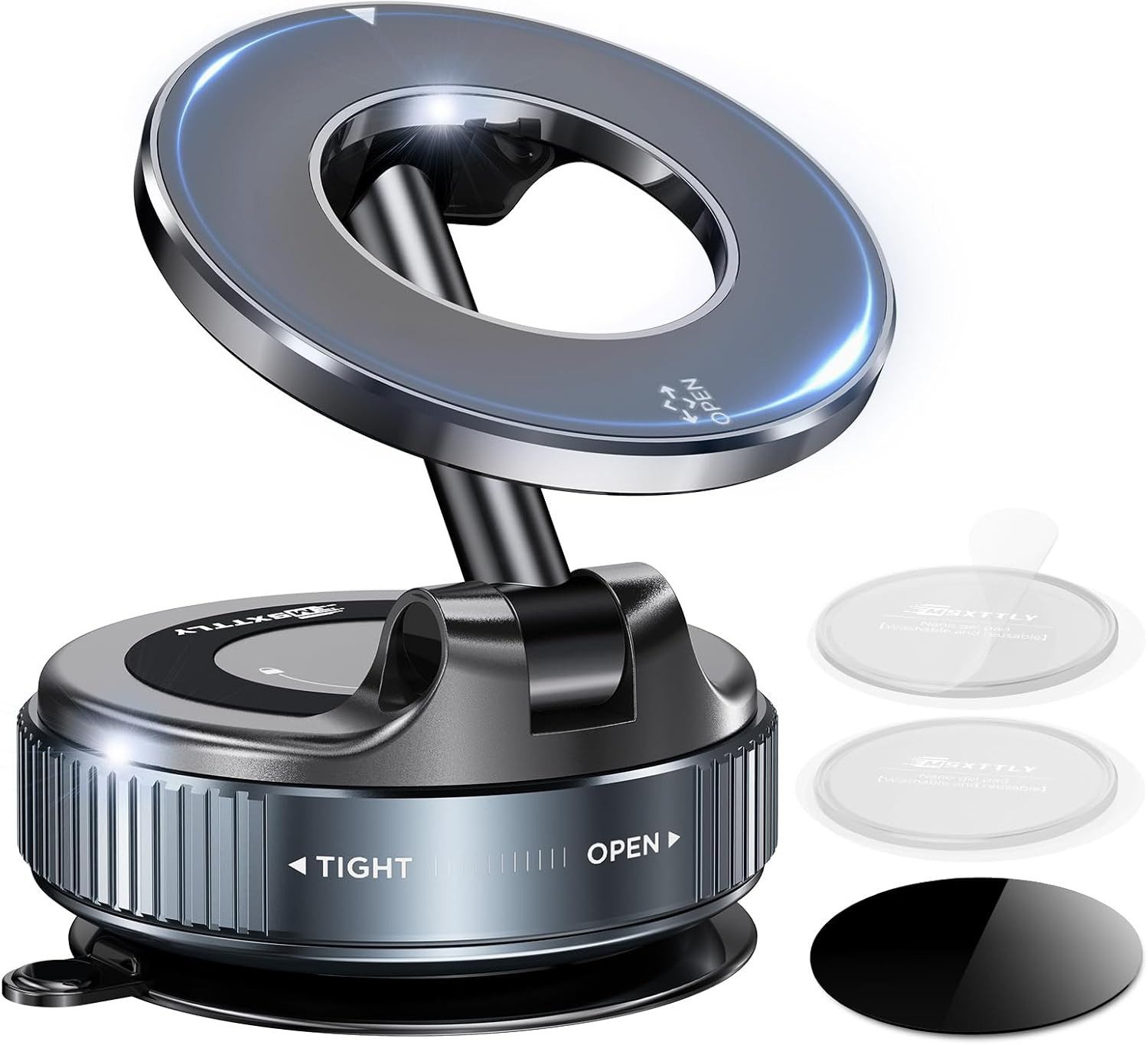 Athlix Handy-Halterung Vakuum Magnet Handyhalterung Auto für Magsafe 360° Drehbar Halterung, (35 KG Tragkraft, N52-Magnet, für Apple/Google Pixel/Samsung)