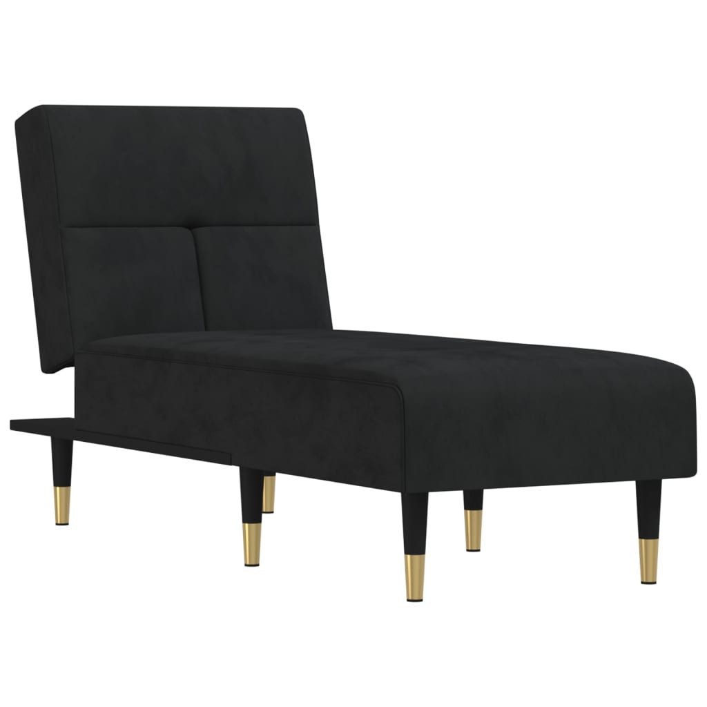 vidaXL Chaiselongue Chaiselongue Schwarz Samt, 1 Teile