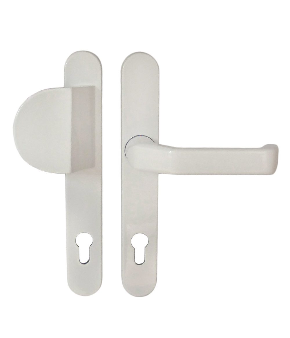 Häusler Onlinehandel GmbH Türbeschlag Schmalrahmen Türbeschlag SRG 1618 Weiss PZ 92mm Kn/Dr, mitgelieferte Aufschiebhülse bei 10 mm Vierkant-Schlösser verwendbar