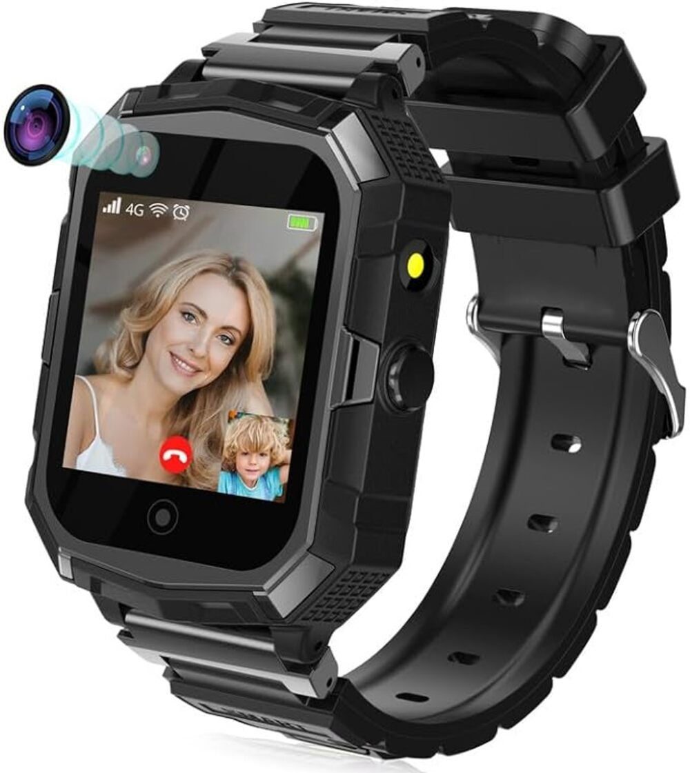 EURHOWING Smartwatch (1,4 Zoll, SIM Karte), Telefon Uhr mit GPS-Tracker für Kinder, WLAN Video Telefonanruf, SOS