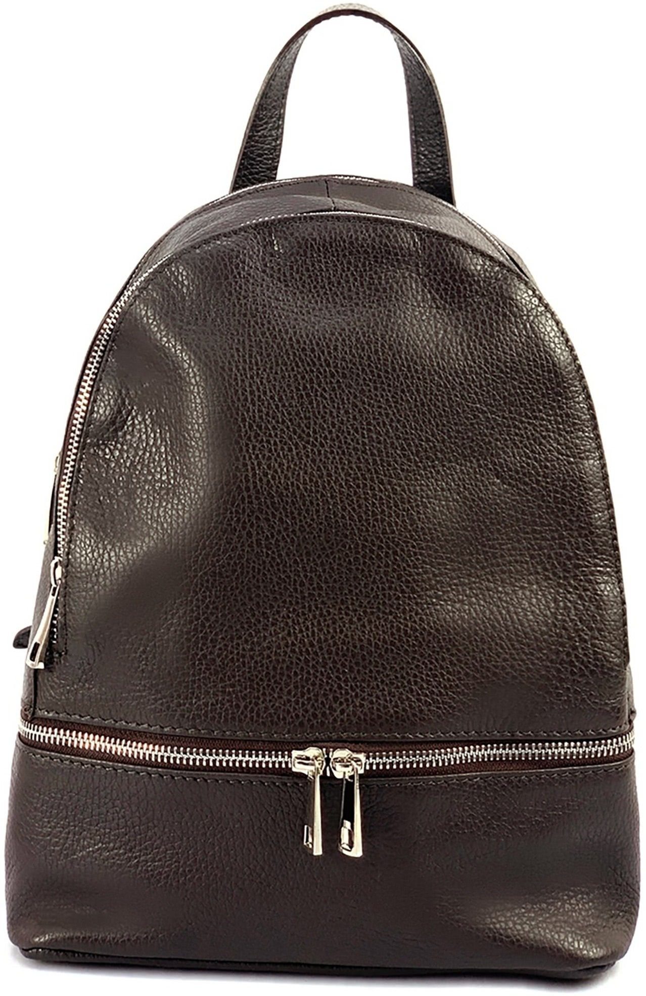 FLORENCE Cityrucksack Florence (Cityrucksack, Cityrucksack), Damen braun, Echtleder Echtleder Damen Tasche Italy Rucksack Made-In