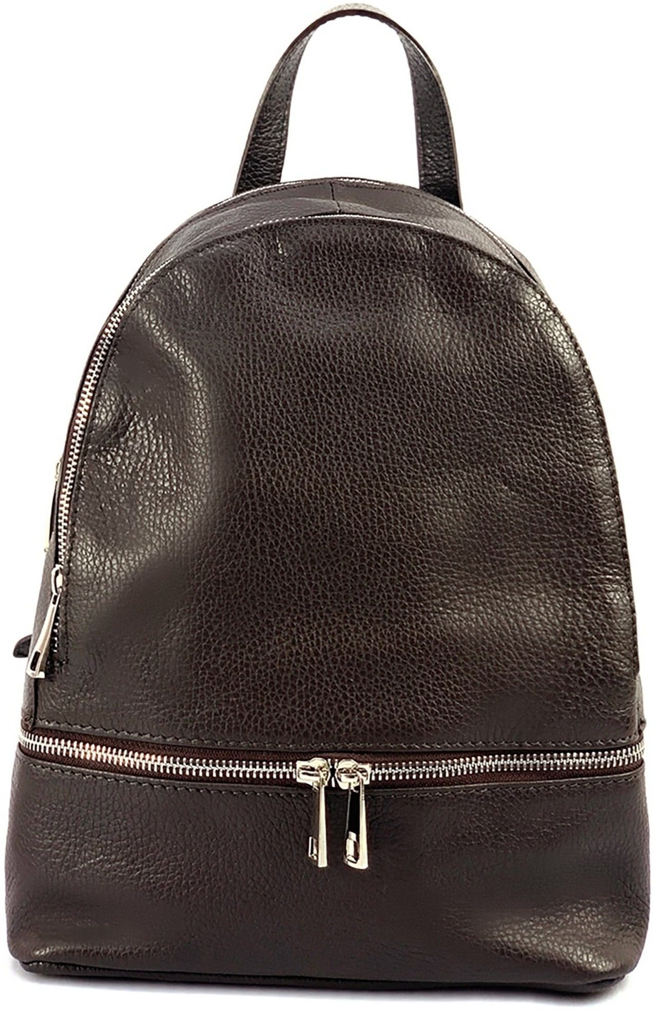 FLORENCE Cityrucksack Italy Echtleder Cityrucksack), Tasche Damen Damen Florence Rucksack (Cityrucksack, Echtleder braun, Made-In