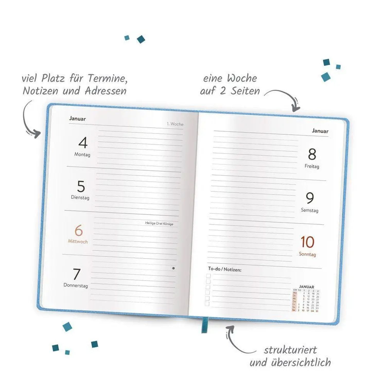 Trötsch Verlag Taschenkalender TRÖTSCH - Taschenkalender A6 Soft Touch Punkte 2027