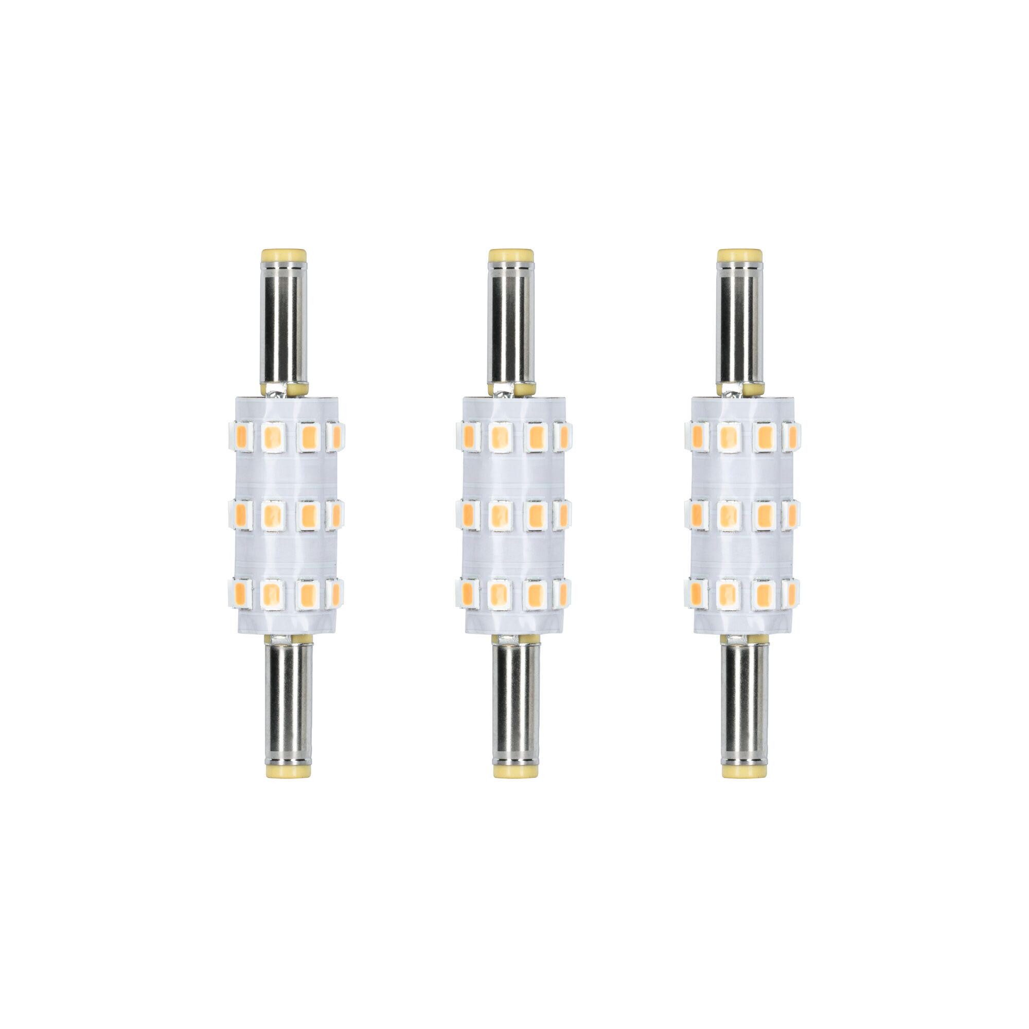 Paulmann LED-Leuchtmittel 3er Pack 60lm 3000K 3,6V, Niedervolt-Steckverbinder 5,5 mm/2,5 mm, 3 St., Warmweiß