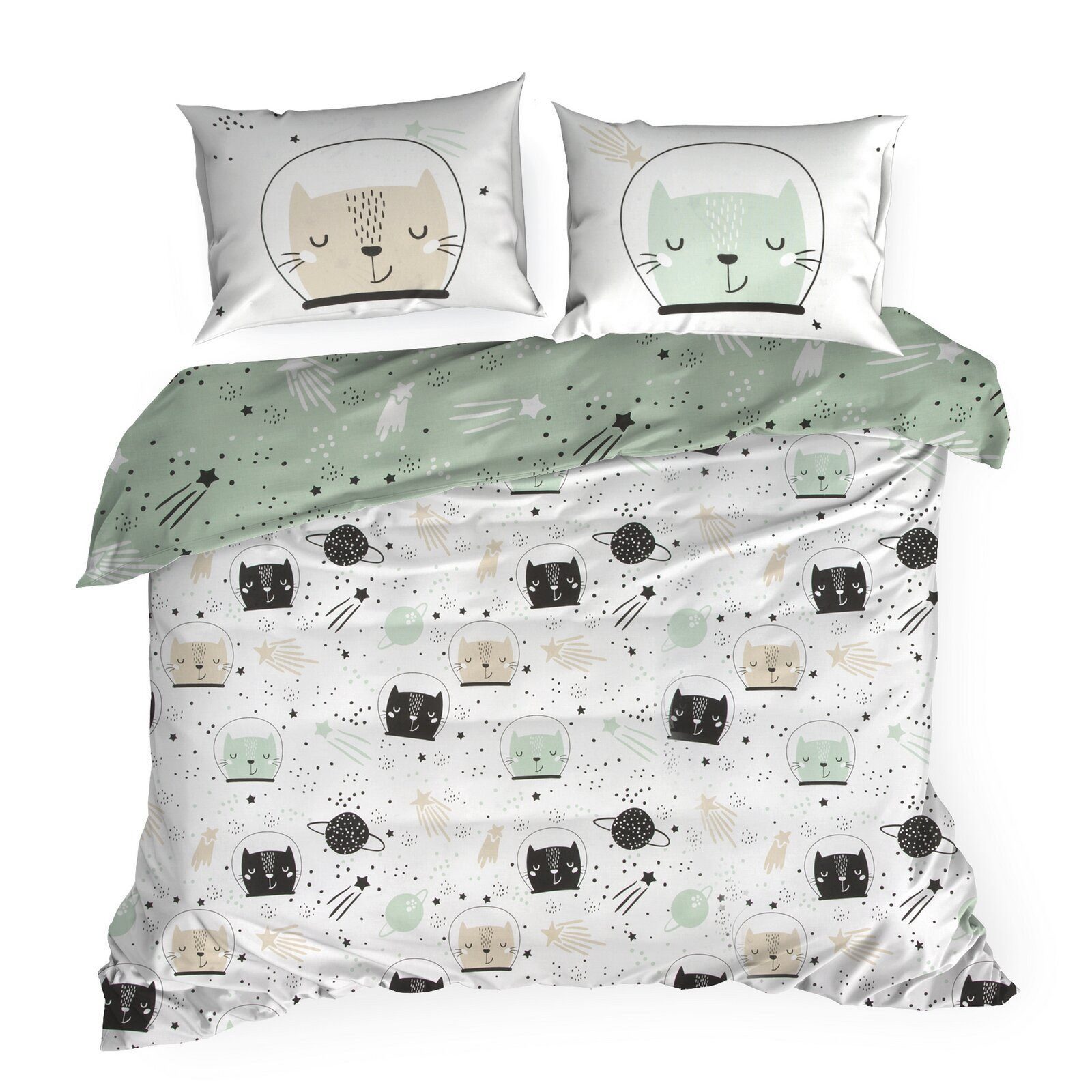 Design91 Kinderbettwäsche KID, Baumwolle, 2 teilig, Doppelseitige Kinderbettwäsche Dekorativ Hautfreundlich Baumwolle