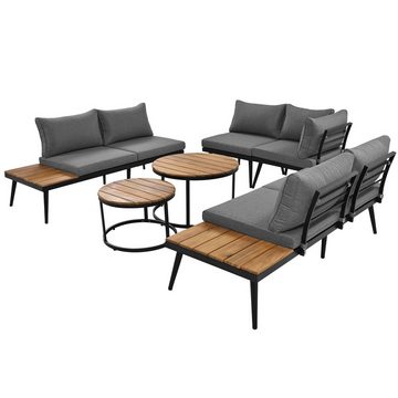 EXTSUD Garten-Essgruppe Gartenlounge-Set für 5-6 Personen, Gartenmöbel, Essgruppe 6-tlg