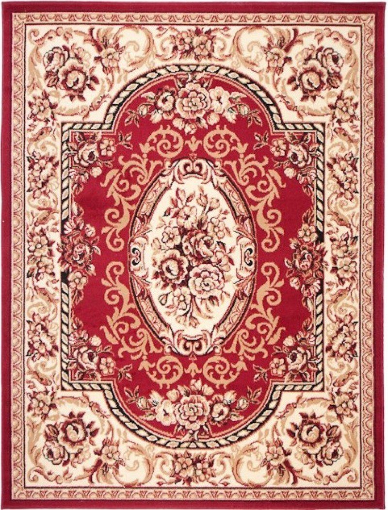 Mazovia Orientteppich Orientalisch Vintage Teppich Kurzflor Wohnzimmerteppich Rot, 60 x 100 cm, Fußbodenheizung