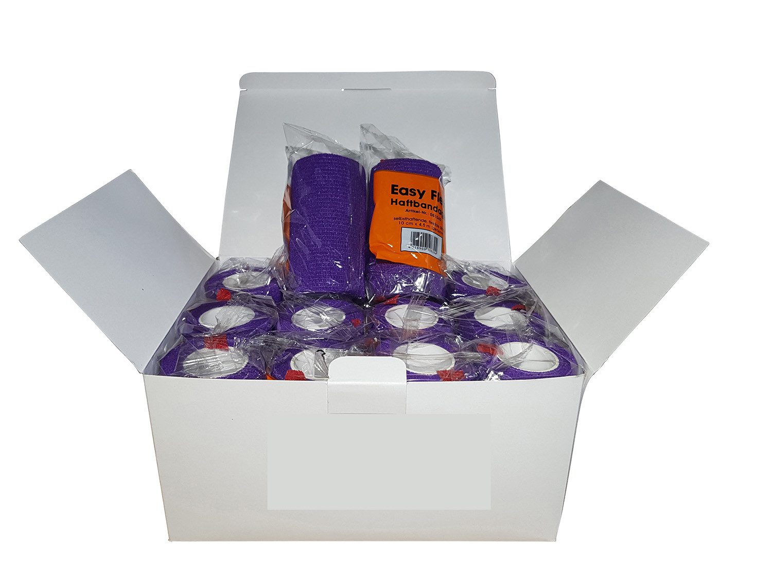 varivendo Bandage varivendo Notizblock + 12 x Easy Flex Haftbandage 10cm x 4,5m violett (Rollen, 12-tlg., Haftbandagen), Bandage Sportbandage Sportverband