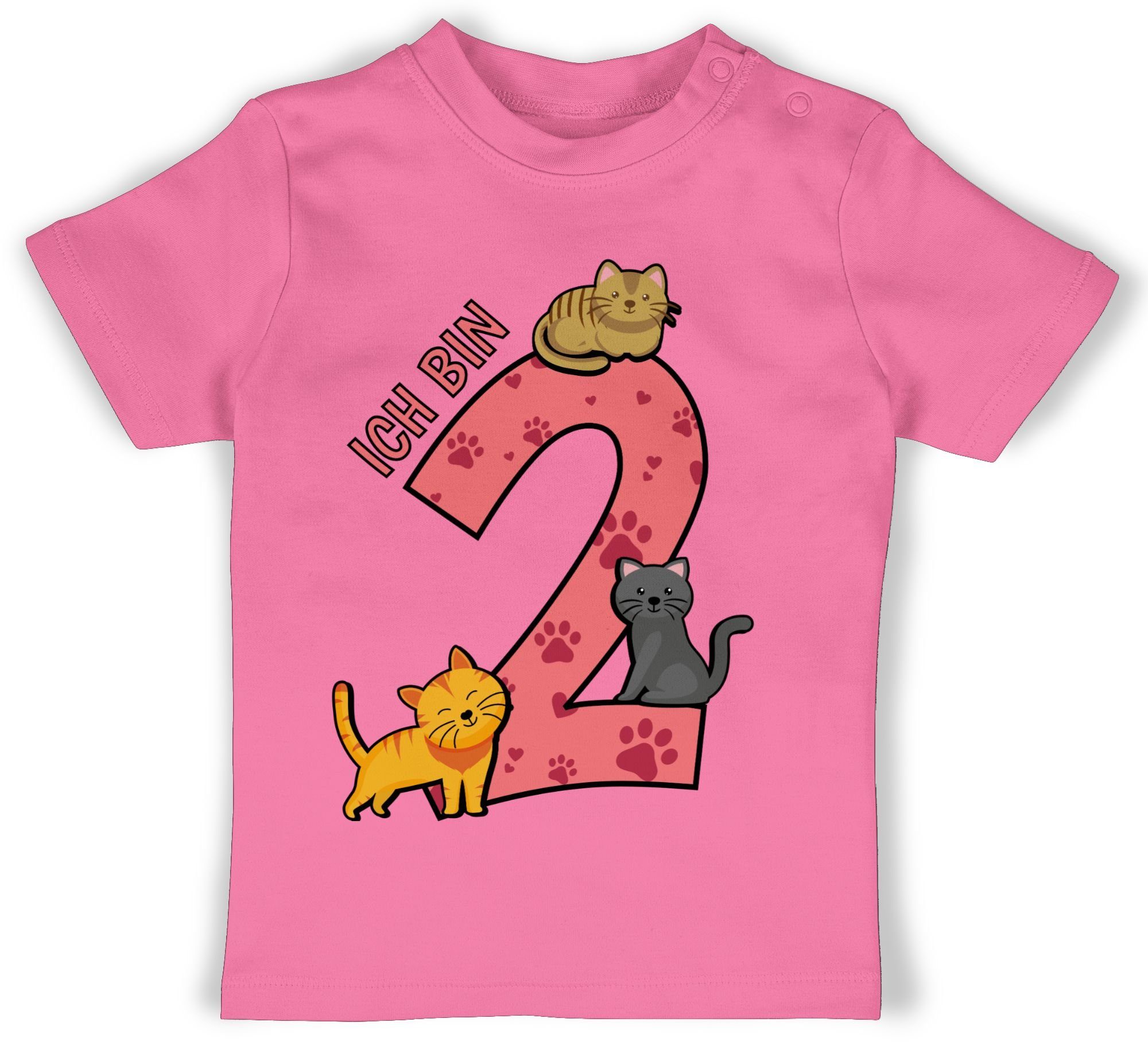 Shirtracer T-Shirt Ich bin 2 2. Geburtstag 3 Pink