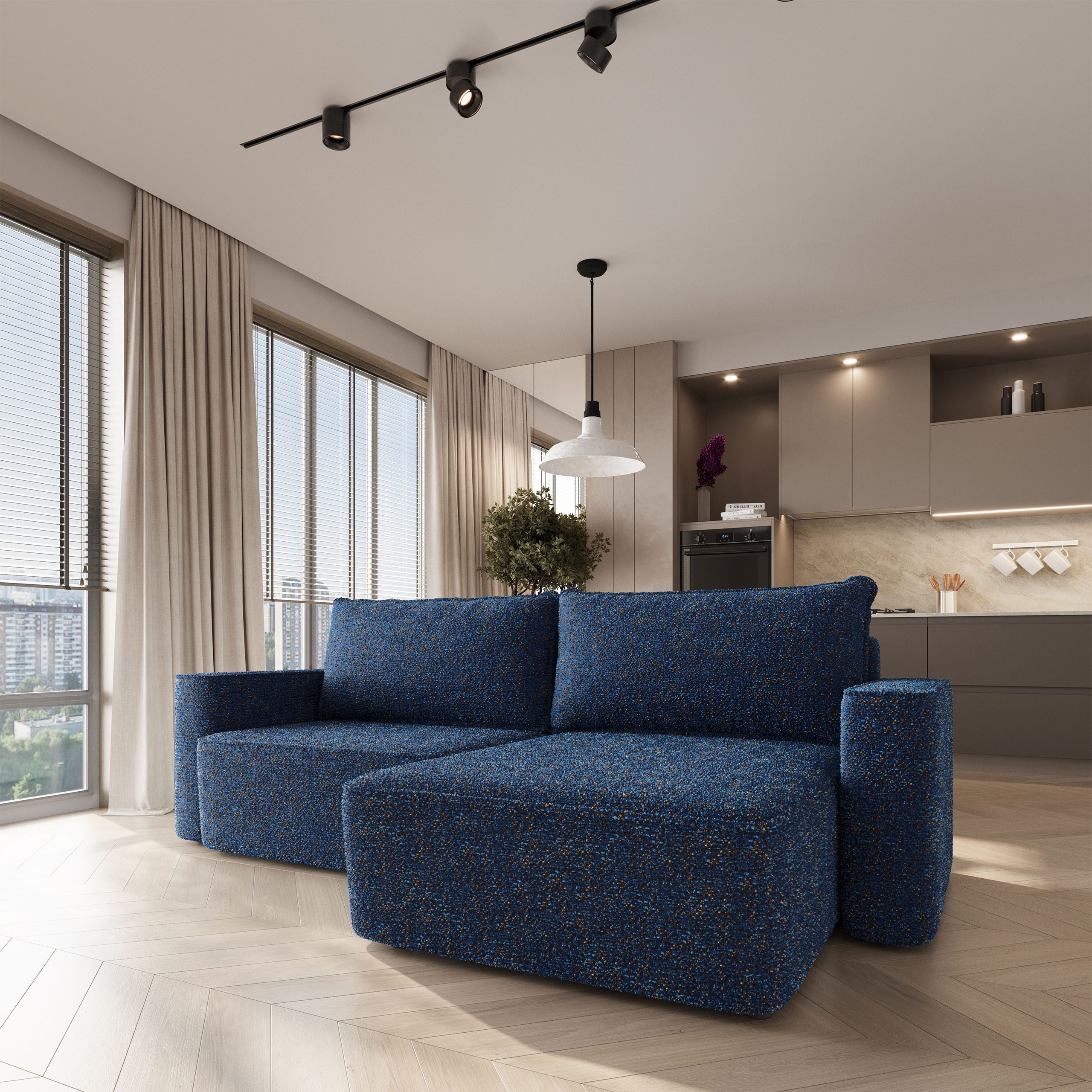 Masseno Ecksofa BELISE mit Schlaffunktion L-Form, Sofa mit Bettkasten