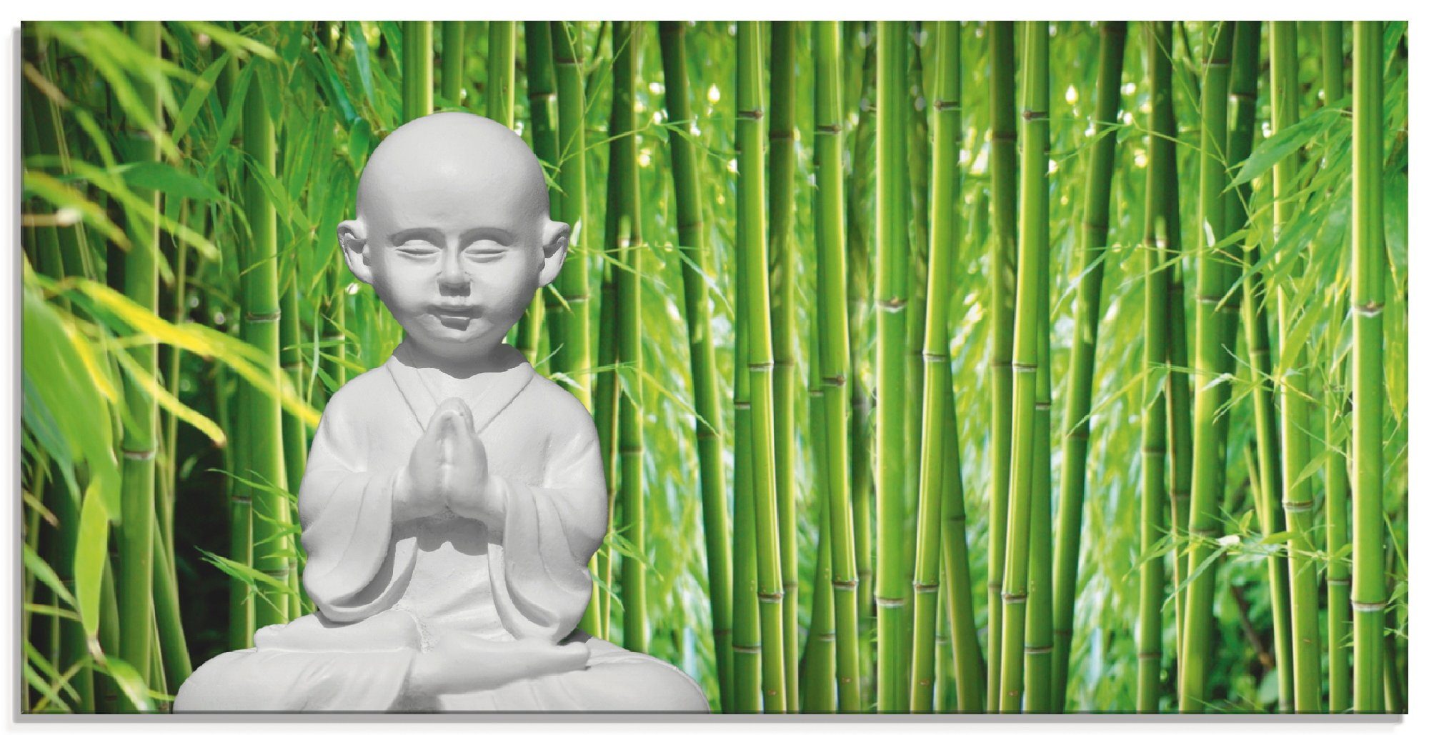 Artland Glasbild Buddha mit Bambus, in (1 Größen Religion St), verschiedenen