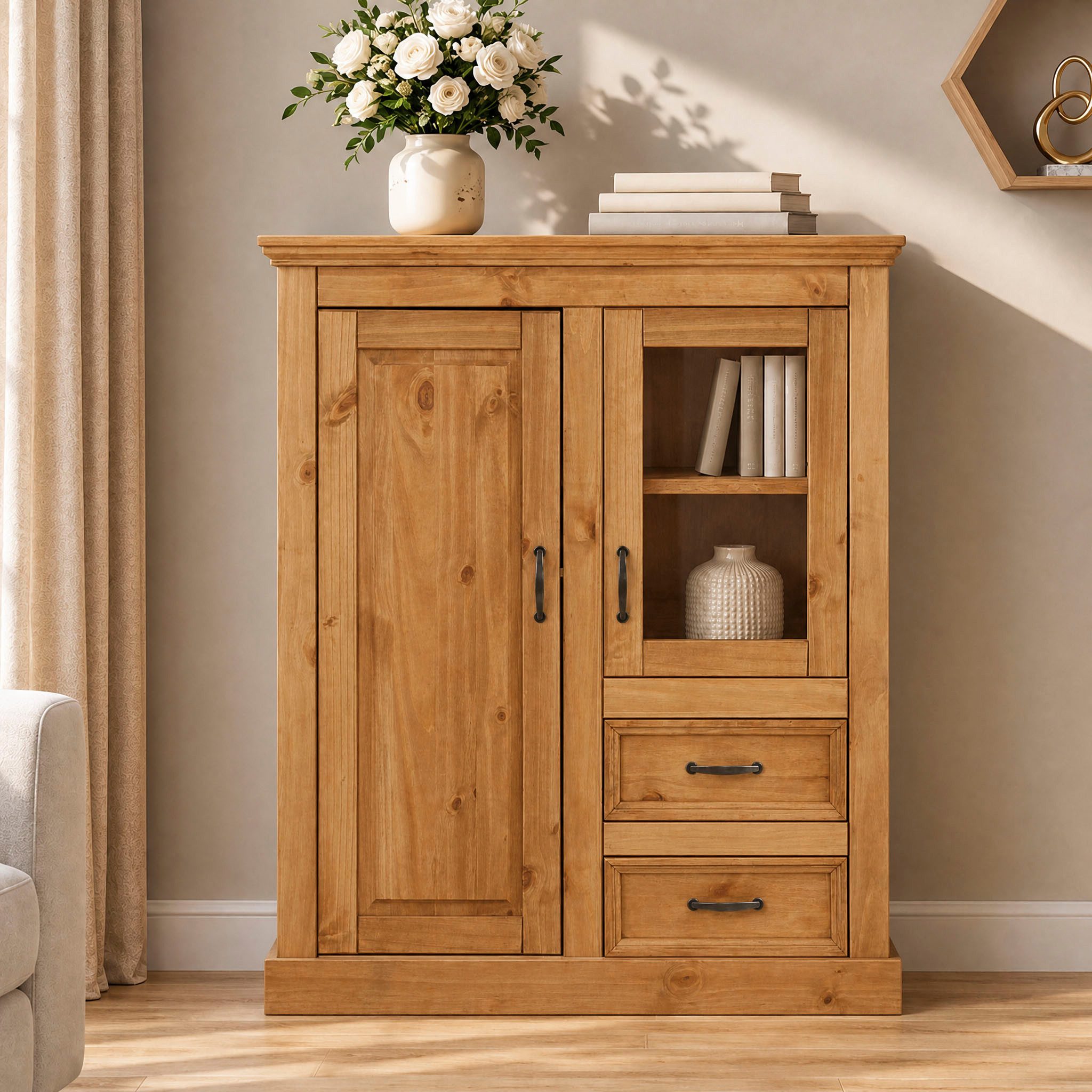 OTTO home Highboard Selma, Vitrine, Breite 100 cm