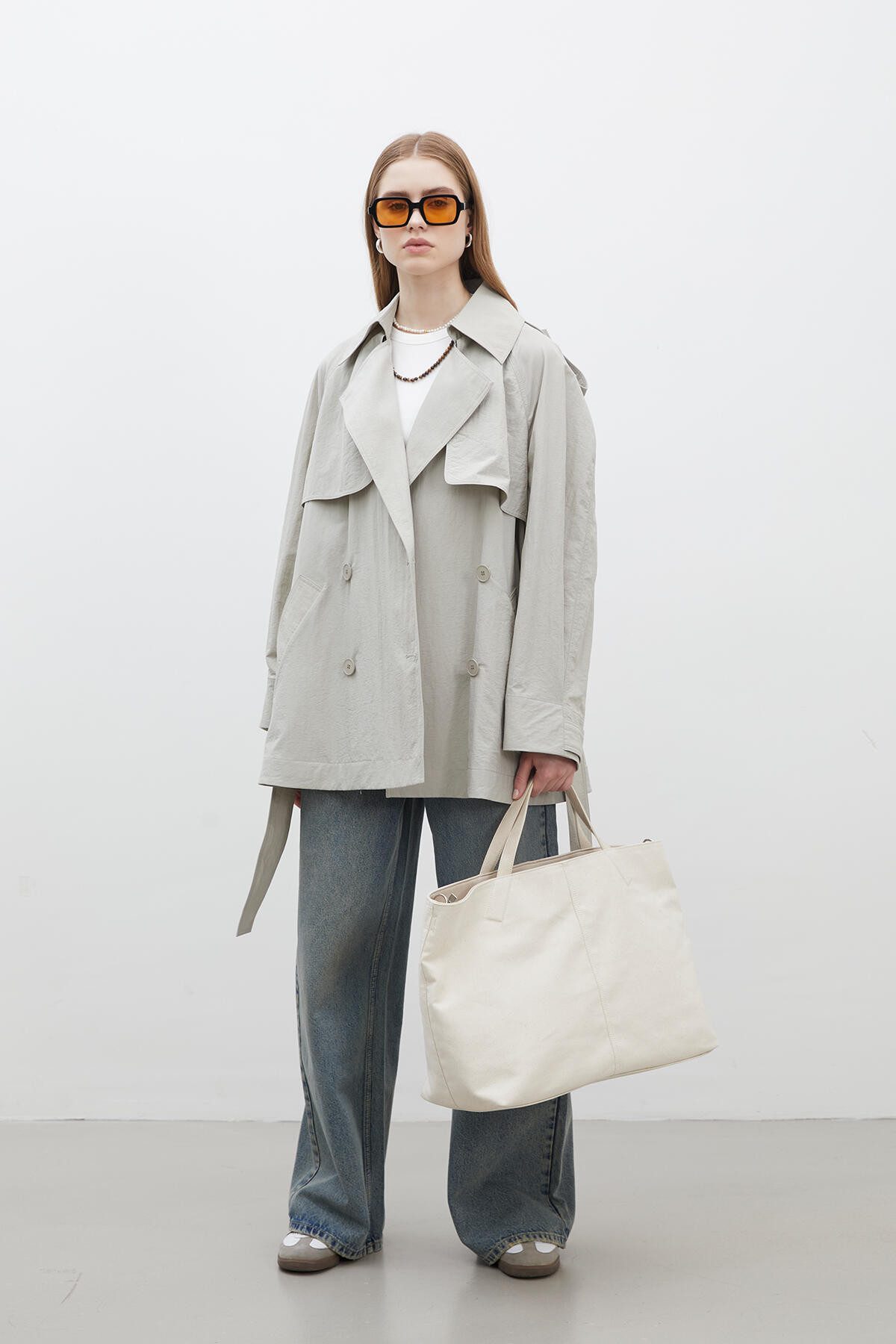 MANUKA Trenchcoat Lissabon Oversized Trenchcoat Grün