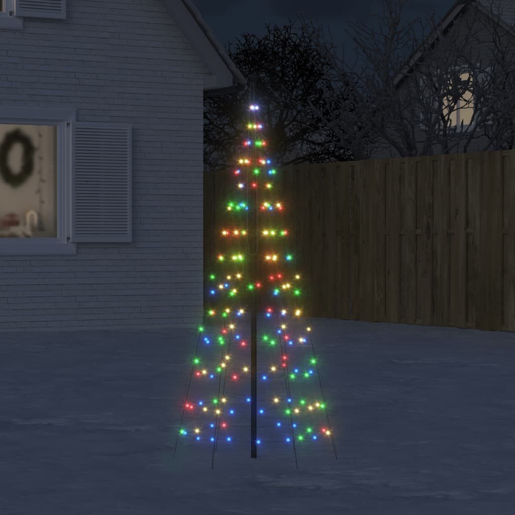vidaXL Lichterkette 180 cm LED-Weihnachtsbaum für Fahnenmast 200 LEDs Mehrfarbig 180 cm Au, 200-flammig