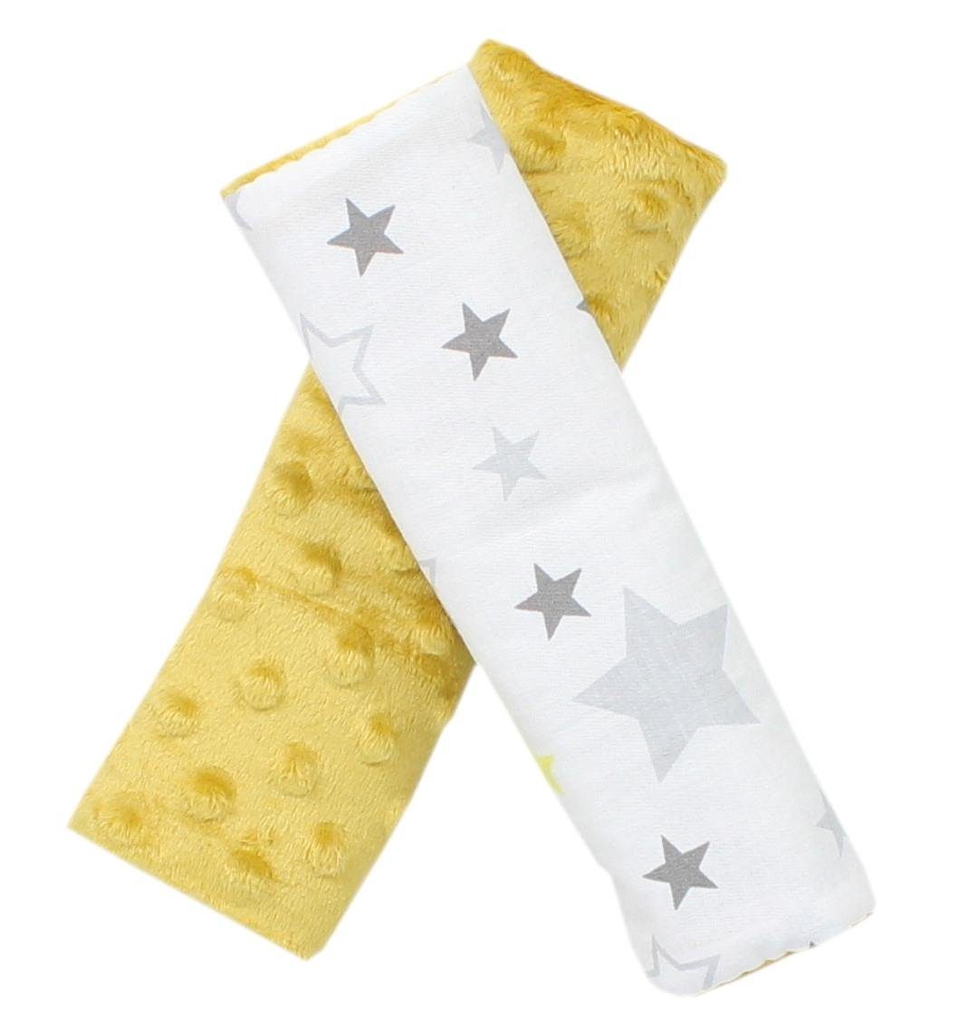 Kopfkissen TupTam Kinder Gelb Gurtschoner Sterne Auto TupTam Pack, / Weiß Gelb 2er Gurtschutz